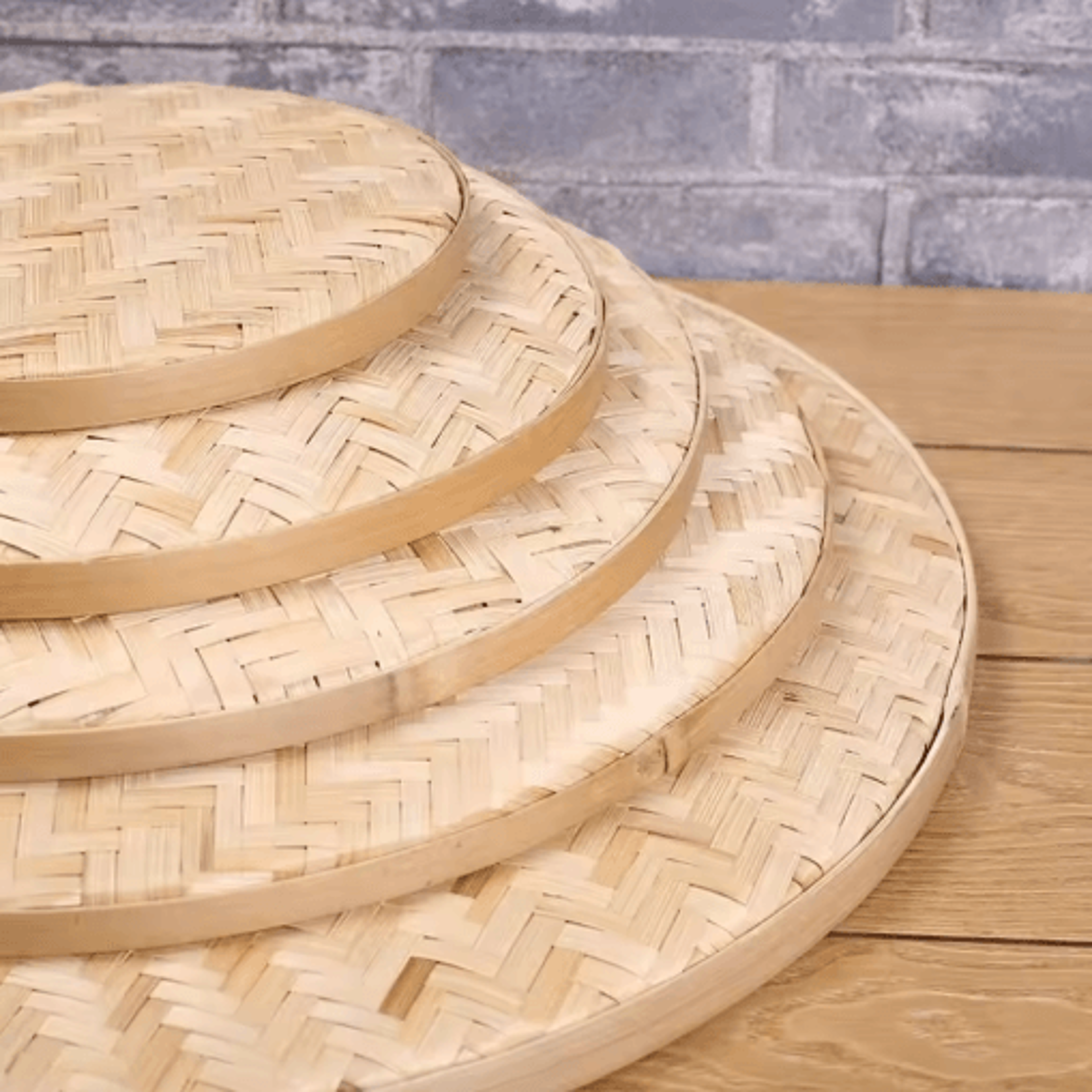 Handwoven Bamboo Basket Tray For Fruit Bread  Home Decoration 7