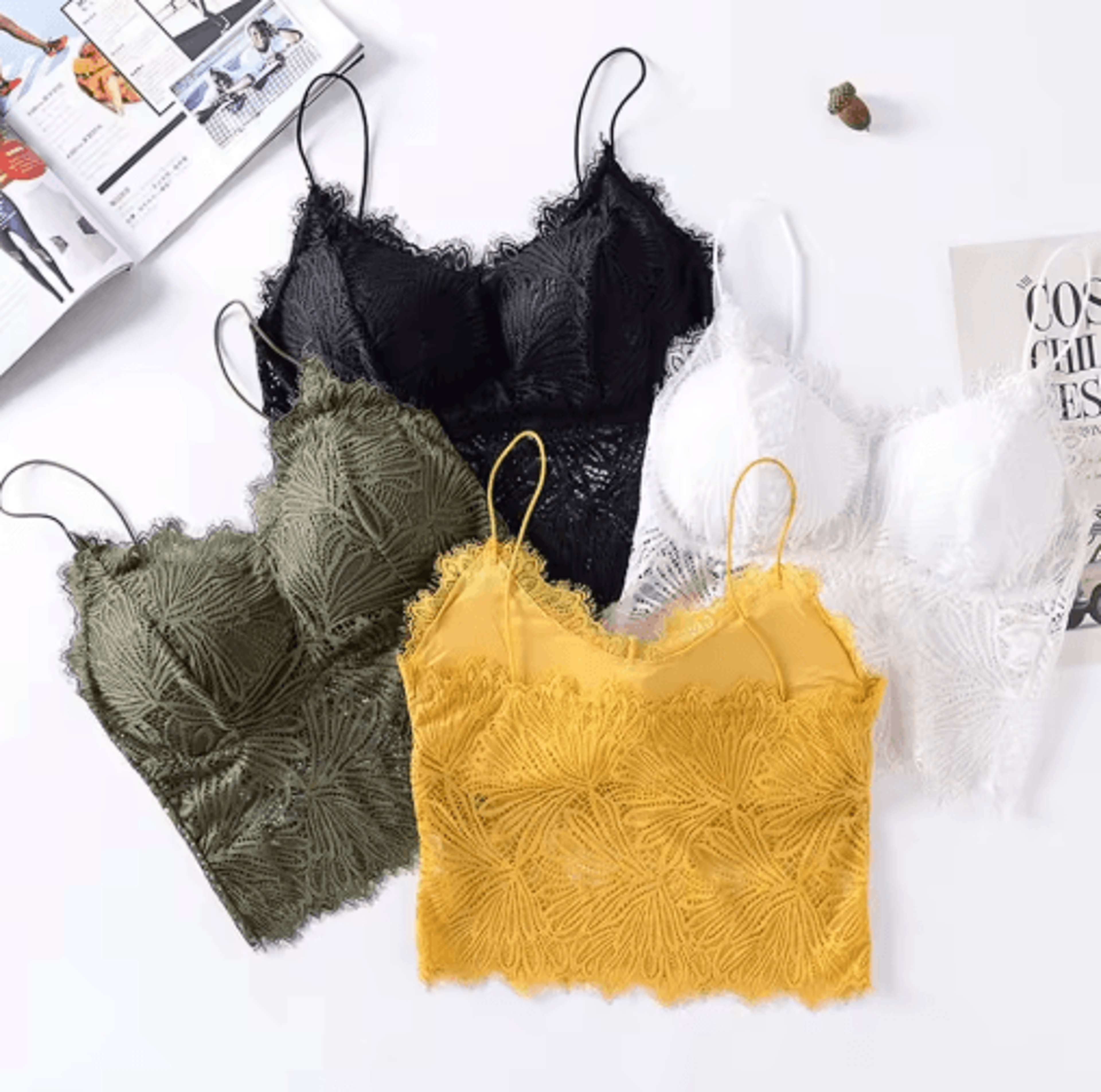 lace sleeveless crop top bralette for womens summer fashion