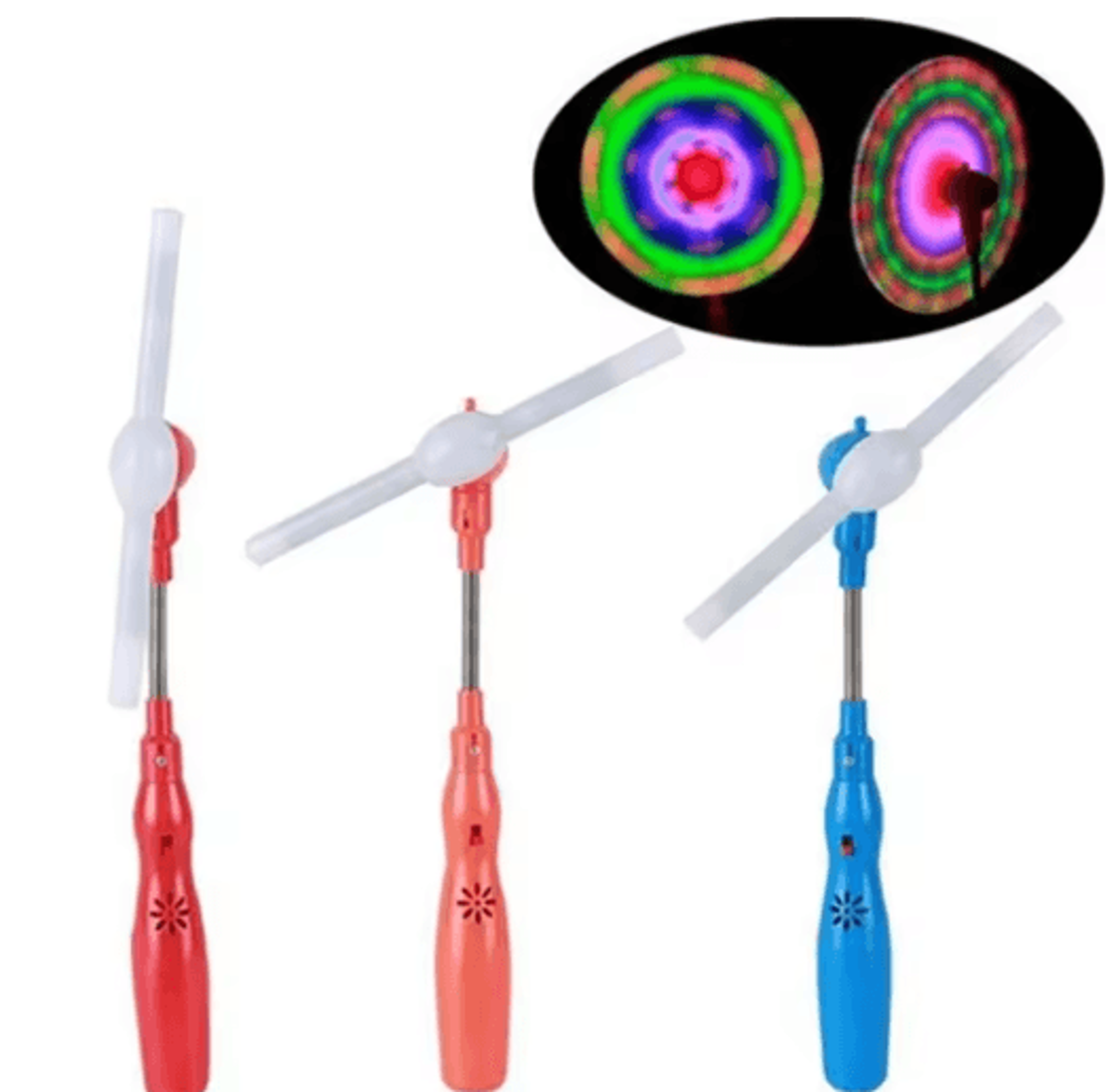 LED Light Up Windmill Spinner Toy With Flashing Rainbow Lights 4