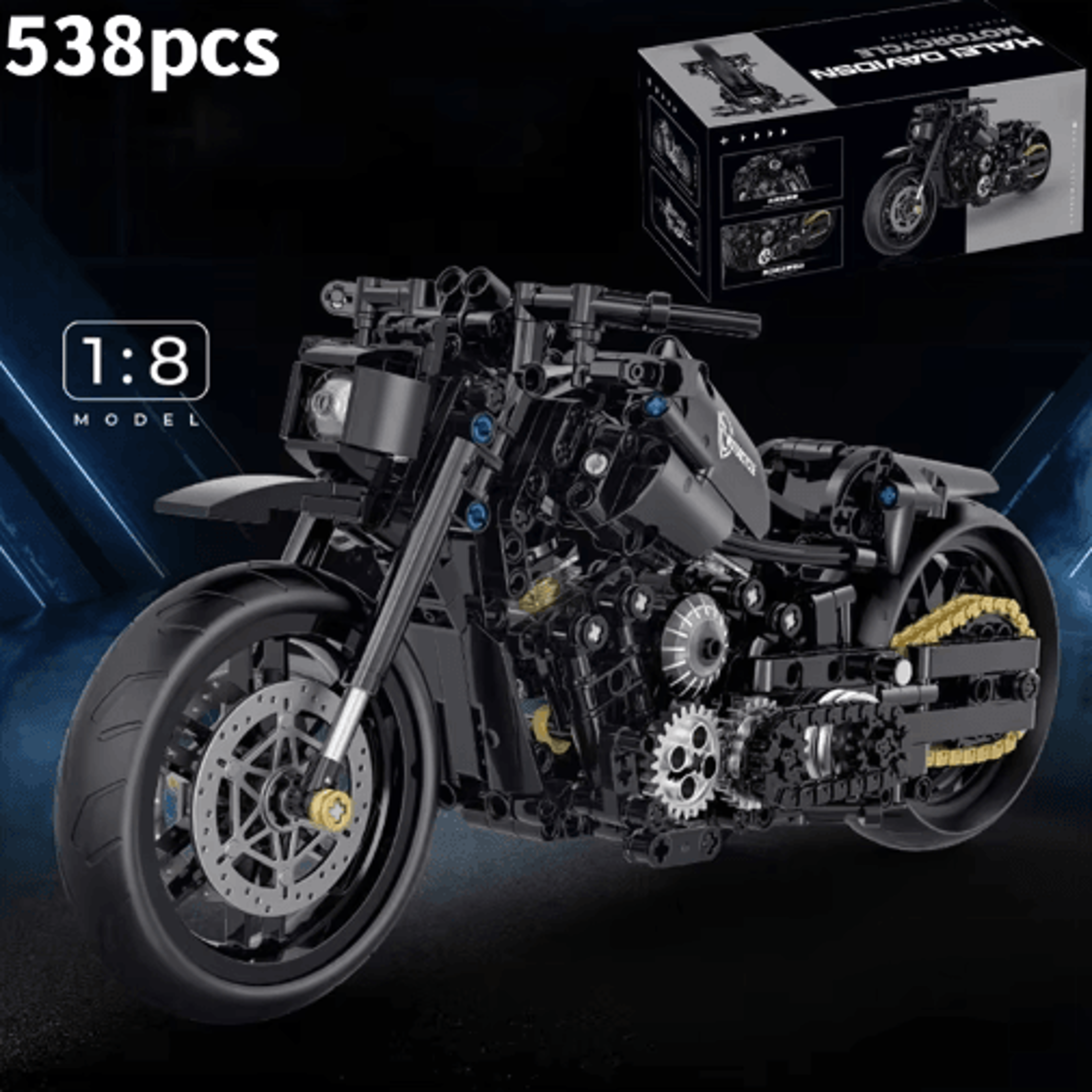 Technical Motorcycle Building Kit With Creative MOC Construction Bricks 5