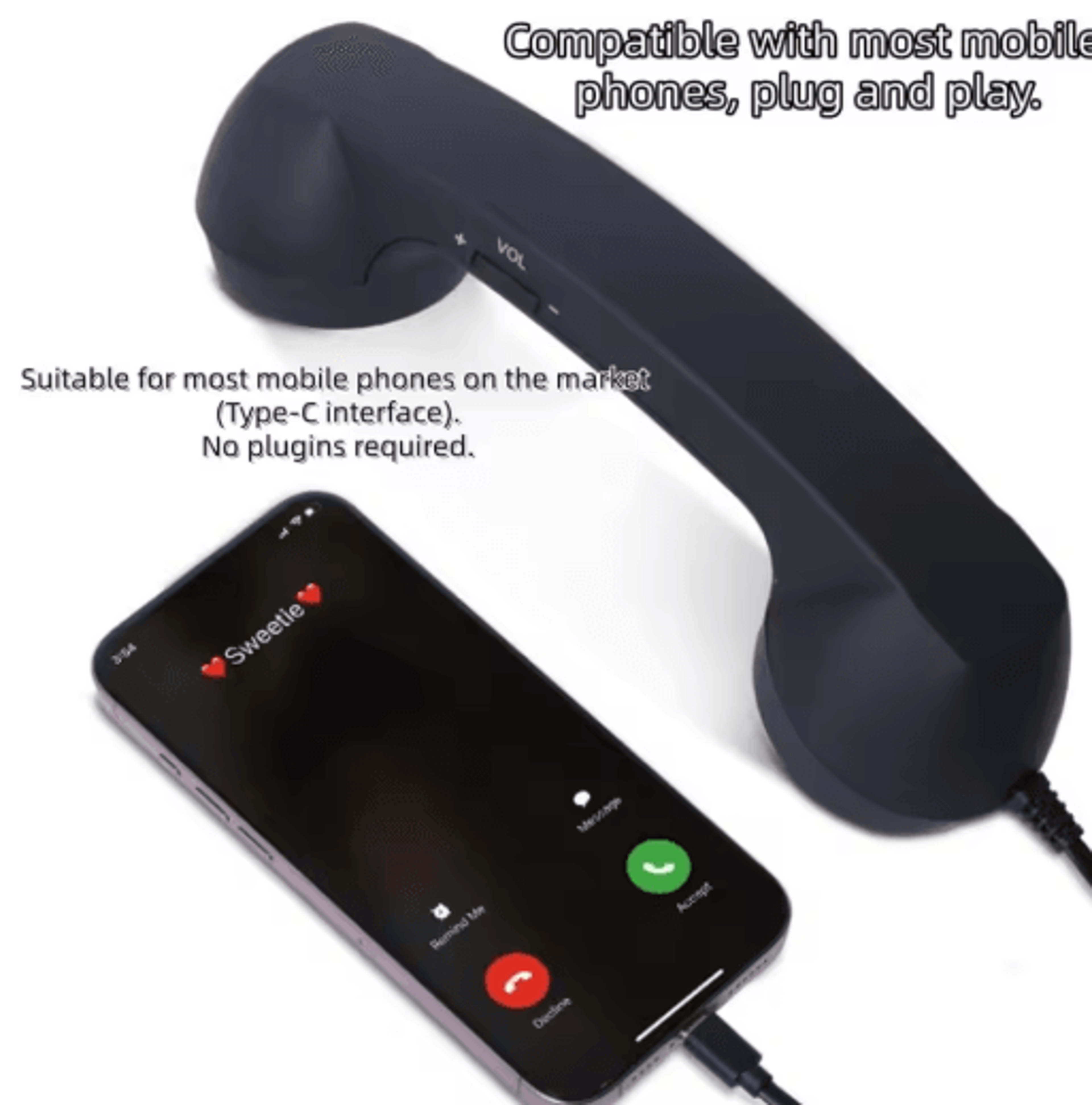 TypeC Handheld Phone Receiver With Microphone For Mobile Calls 7