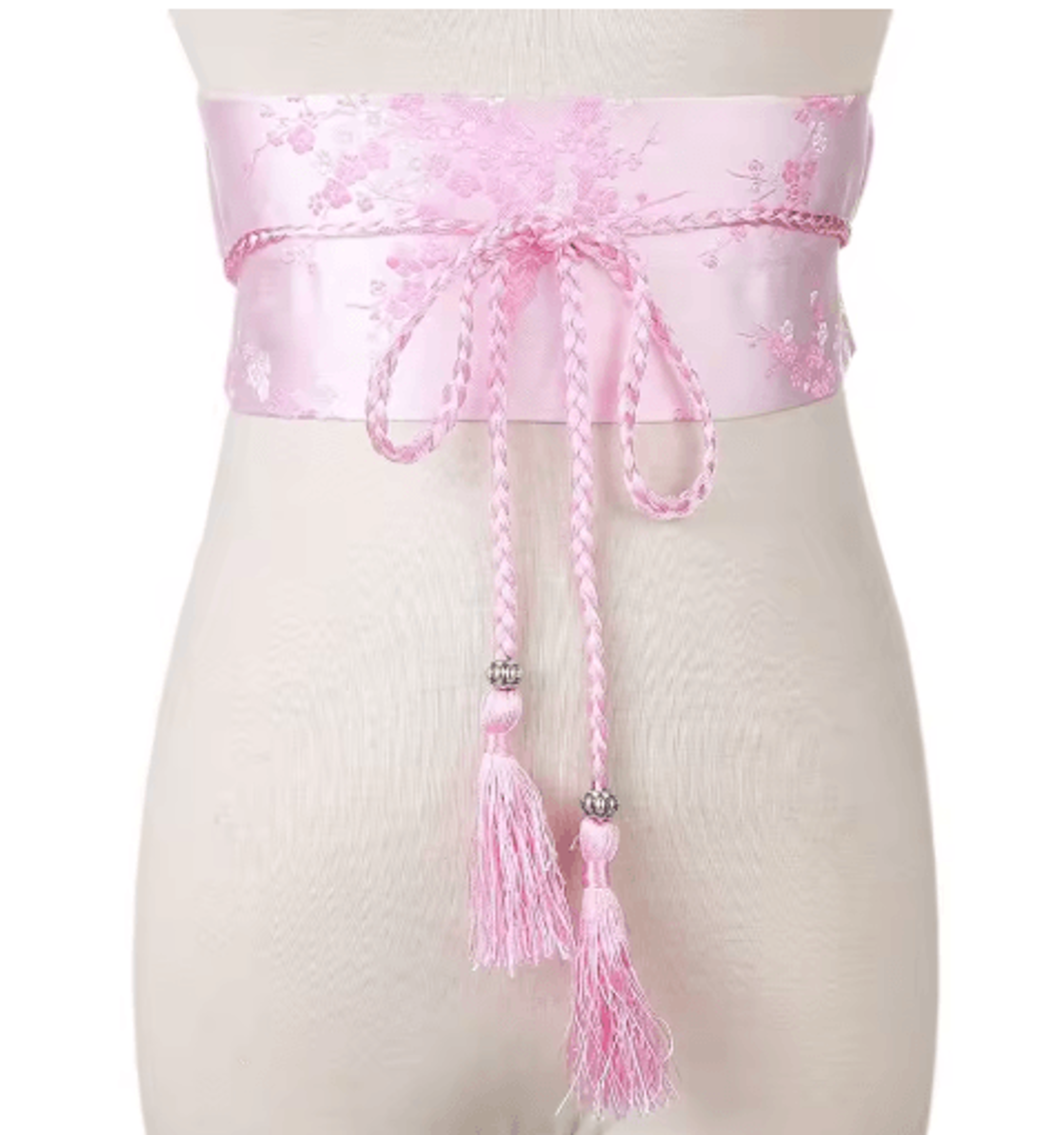 Vintage Floral Kimono Waist Belt With Satin Bow Design 2