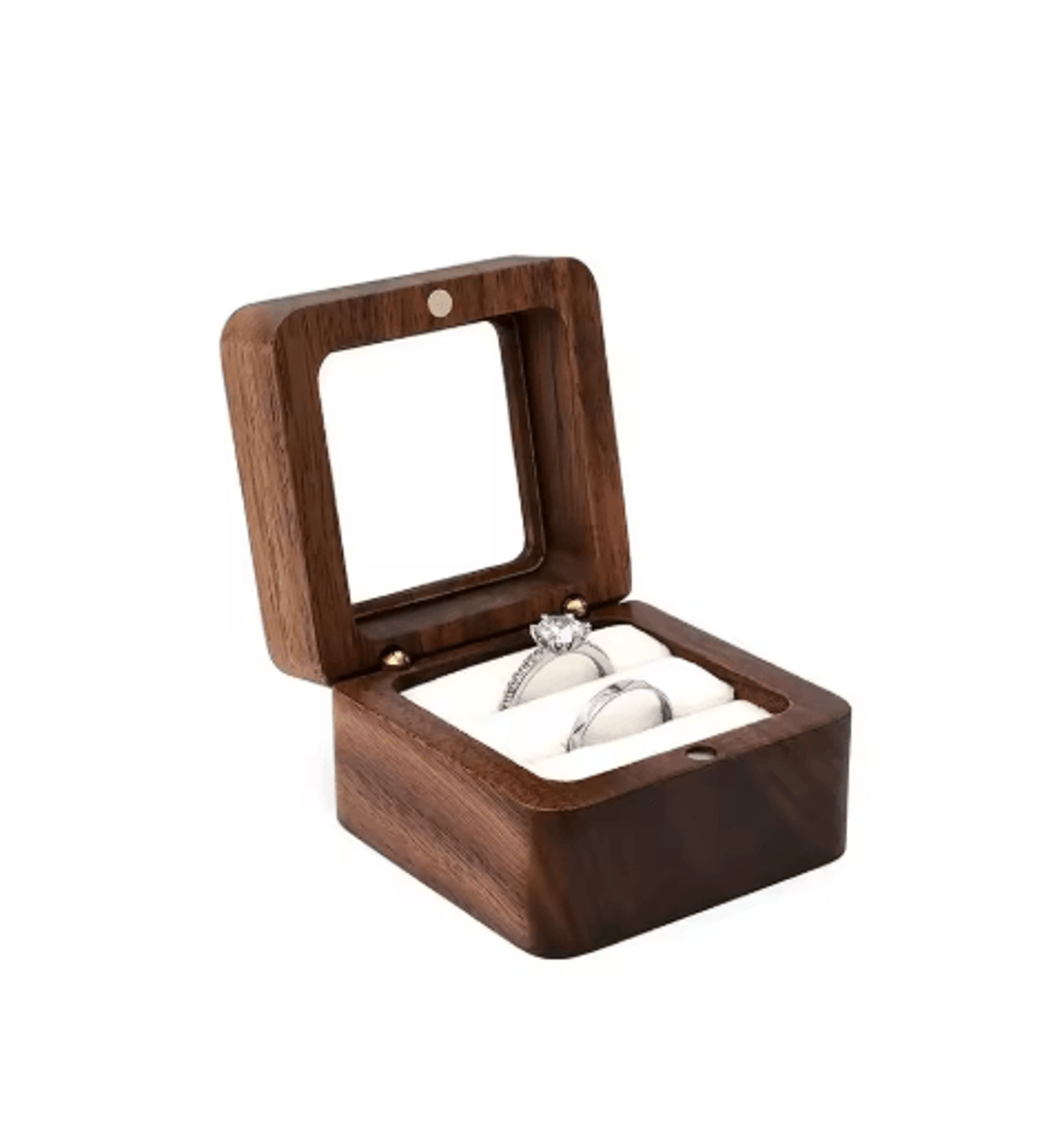 Elegant Wooden Ring Box For Engagement Wedding  Anniversary Gifts 2