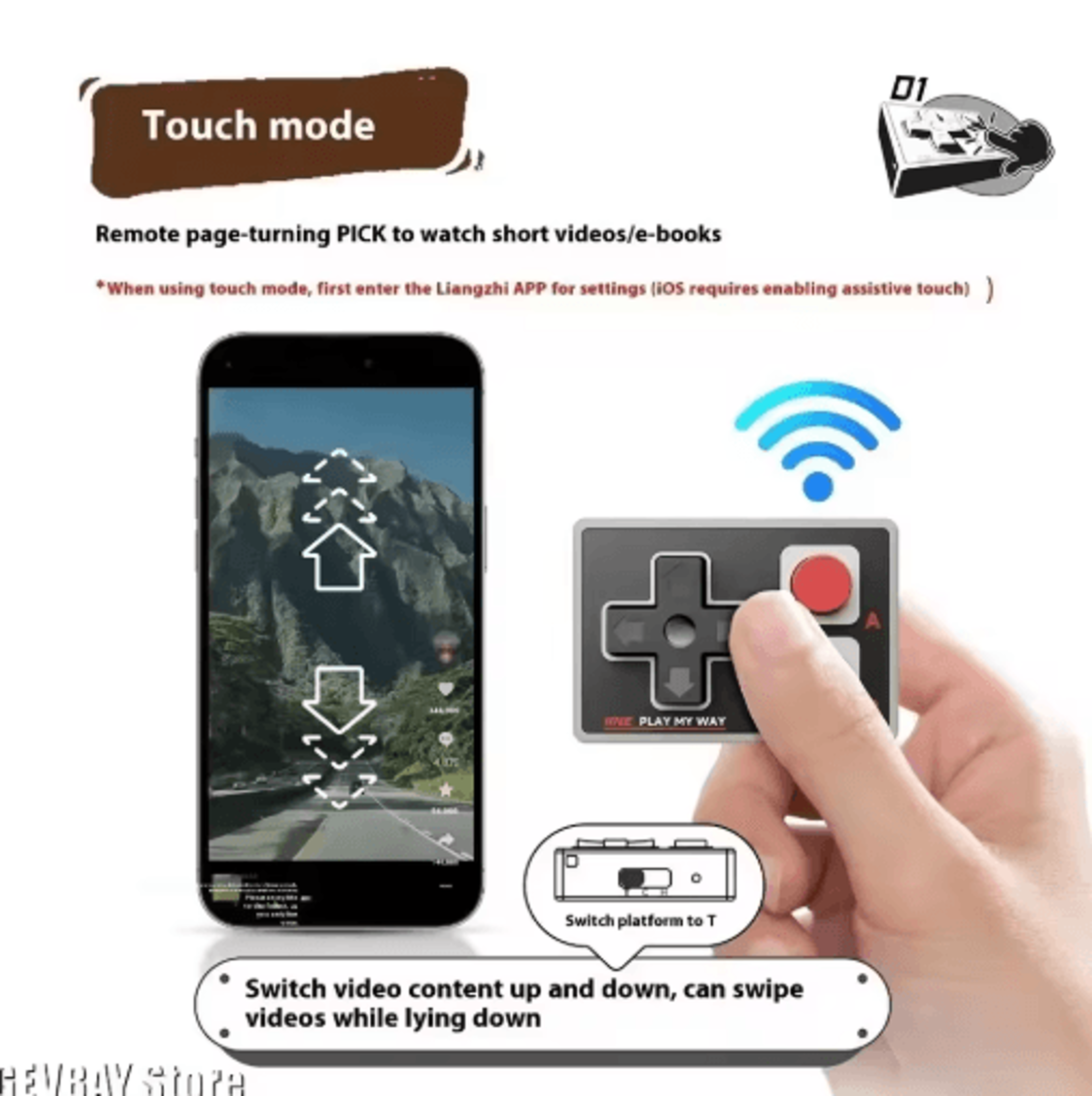 IINE Pocket Mini Bluetooth Game Controller  Short Video Remote 5