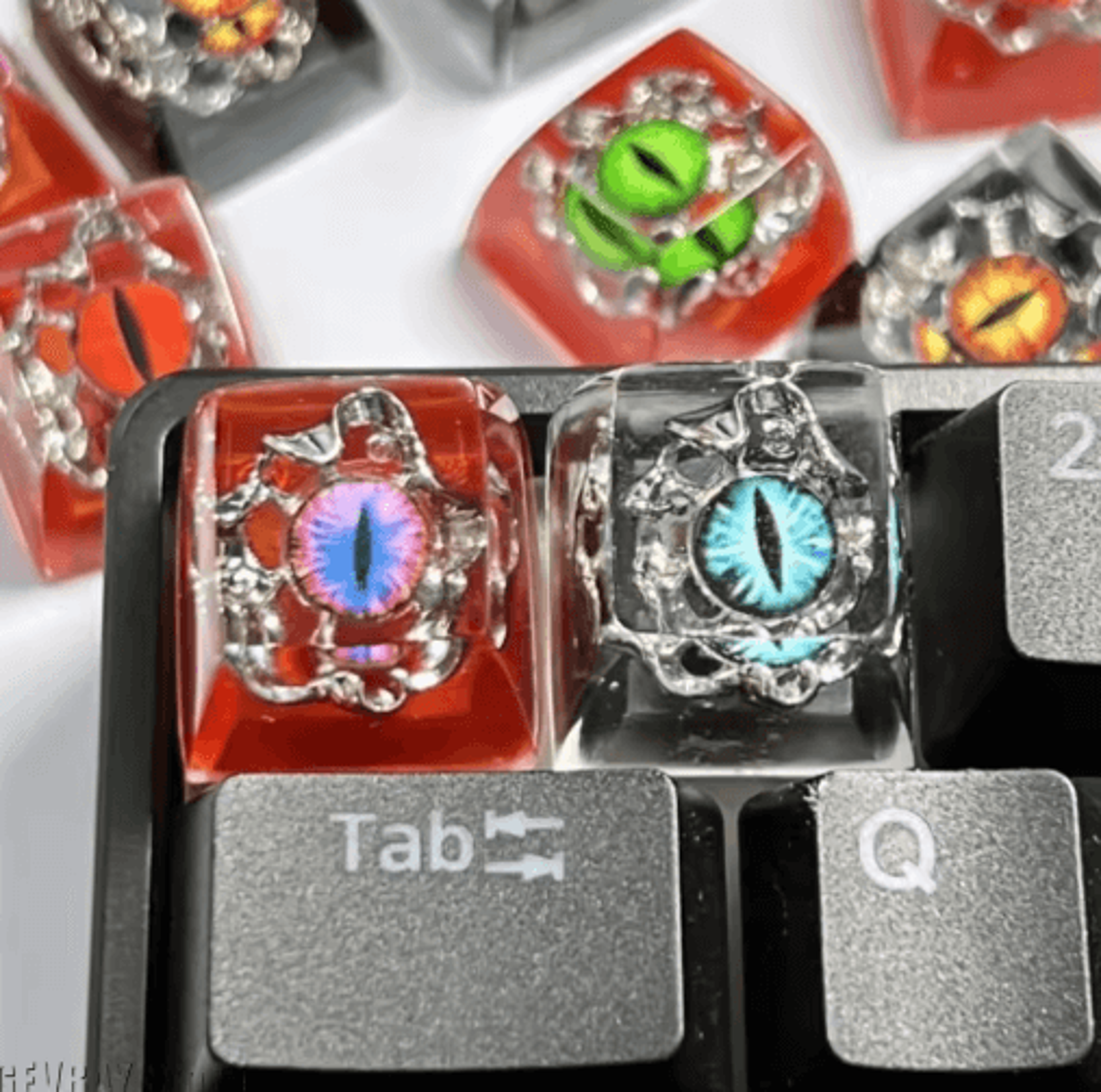 Halloween Evil Eyes Resin Keycaps  3D Artisan Custom Mechanical Keyboard Keycaps 11