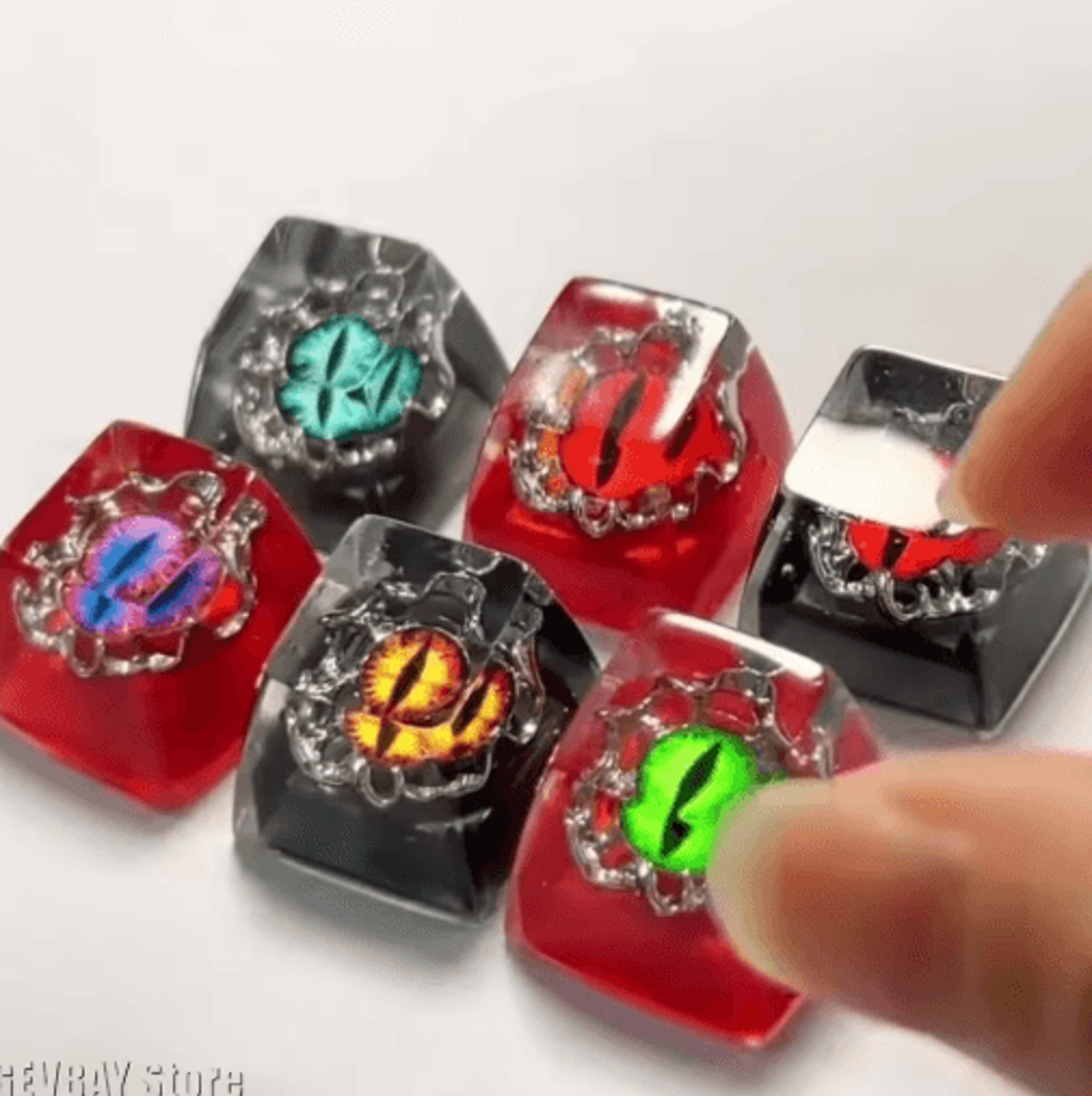 Halloween Evil Eyes Resin Keycaps  3D Artisan Custom Mechanical Keyboard Keycaps 0