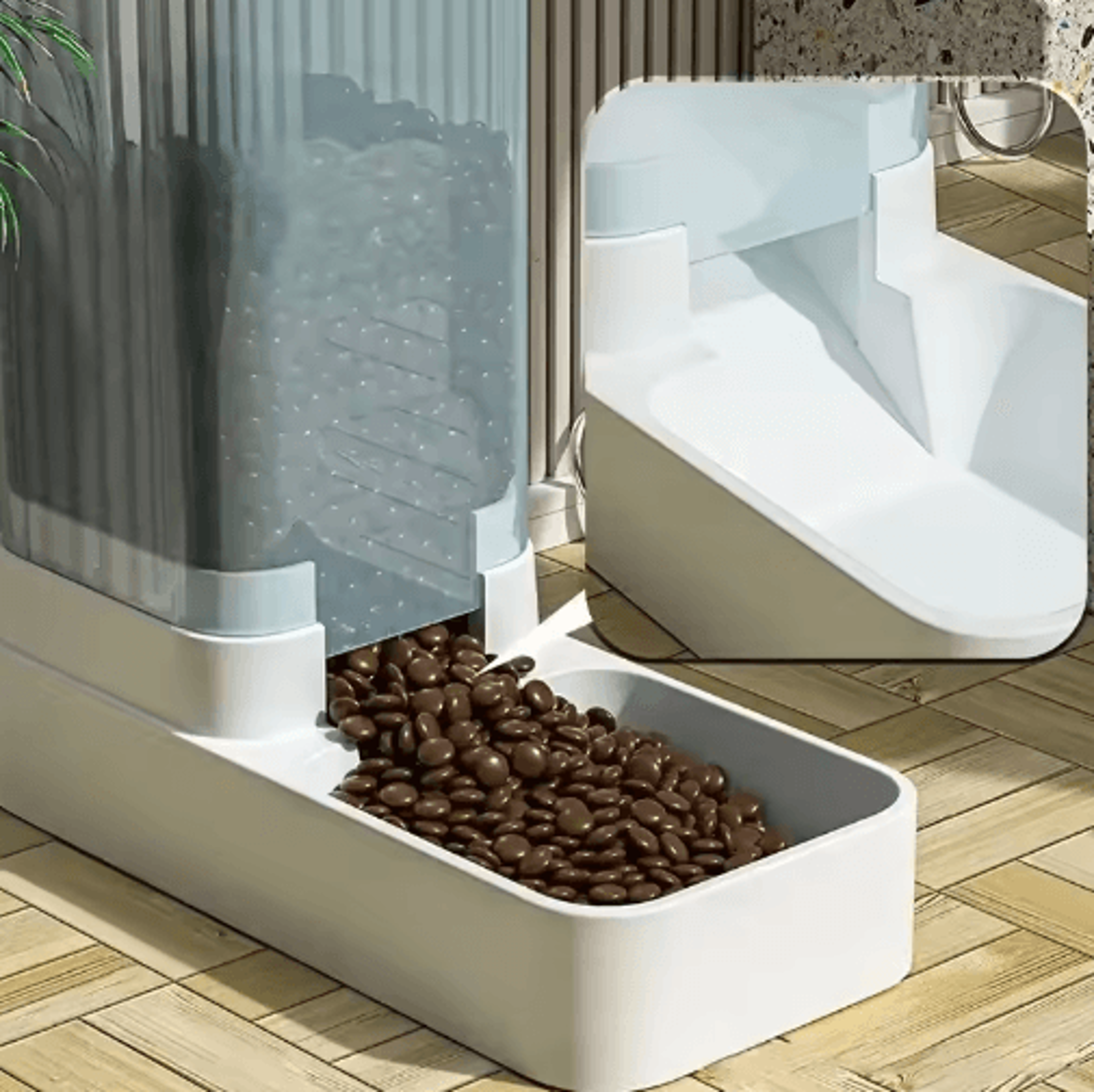 Automatic Gravity Dog Feeder  Water Dispenser Set For Cats And Dogs 3