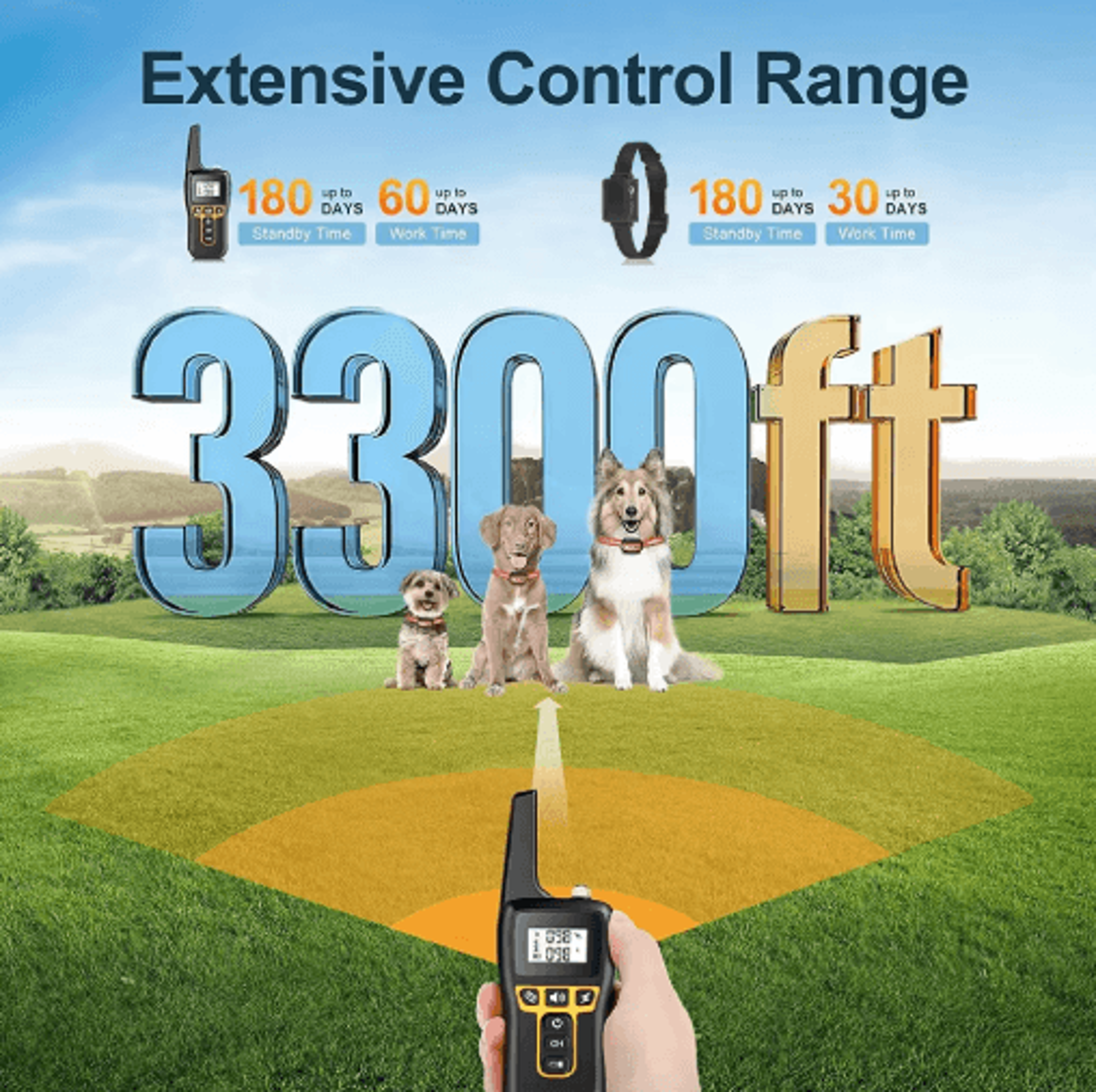 1000M Waterproof Dog Training Collar With Remote  Auto Bark Control 9