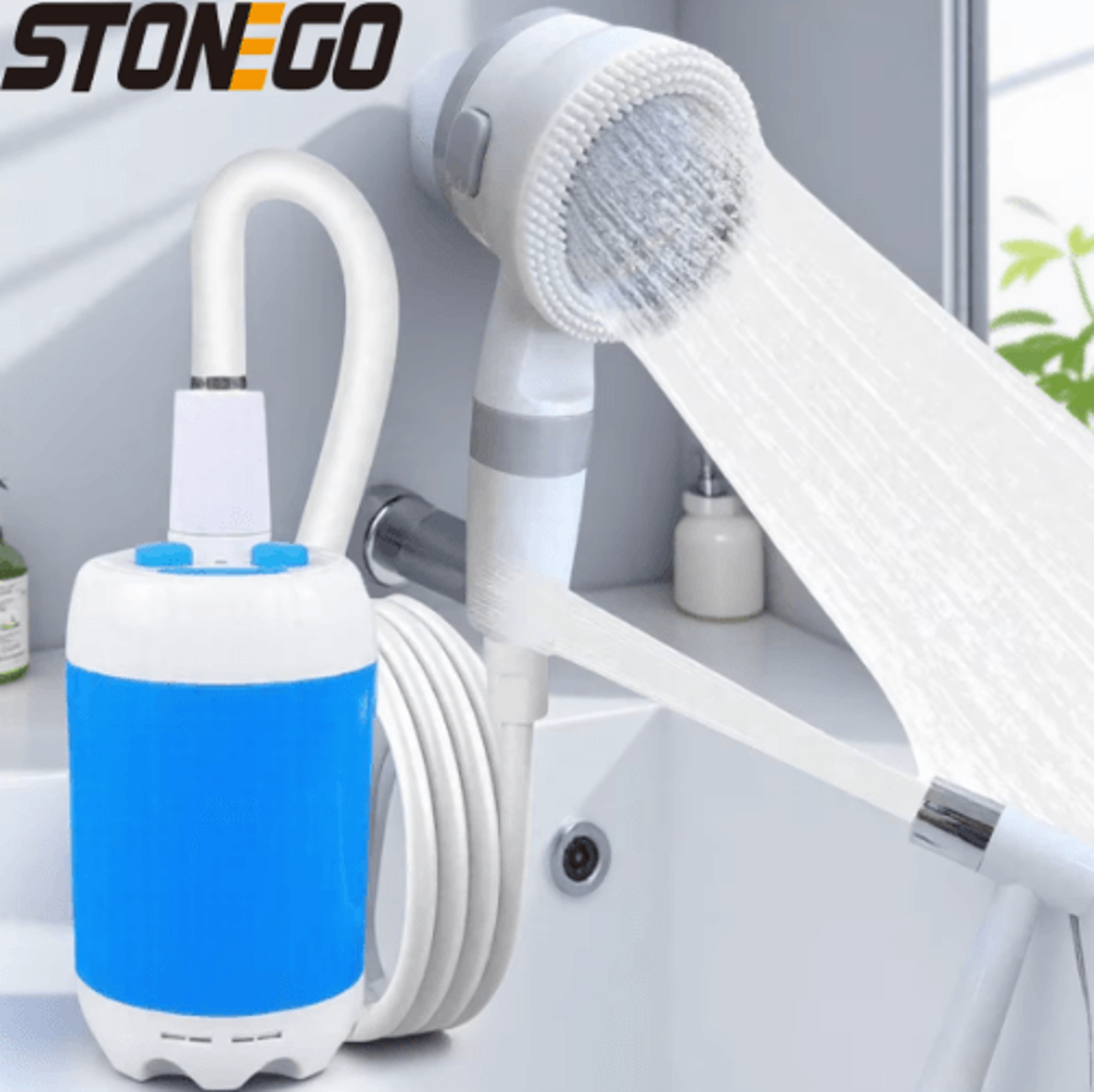 portable rechargeable outdoor shower – handheld water sprayer for pets, cars & camping