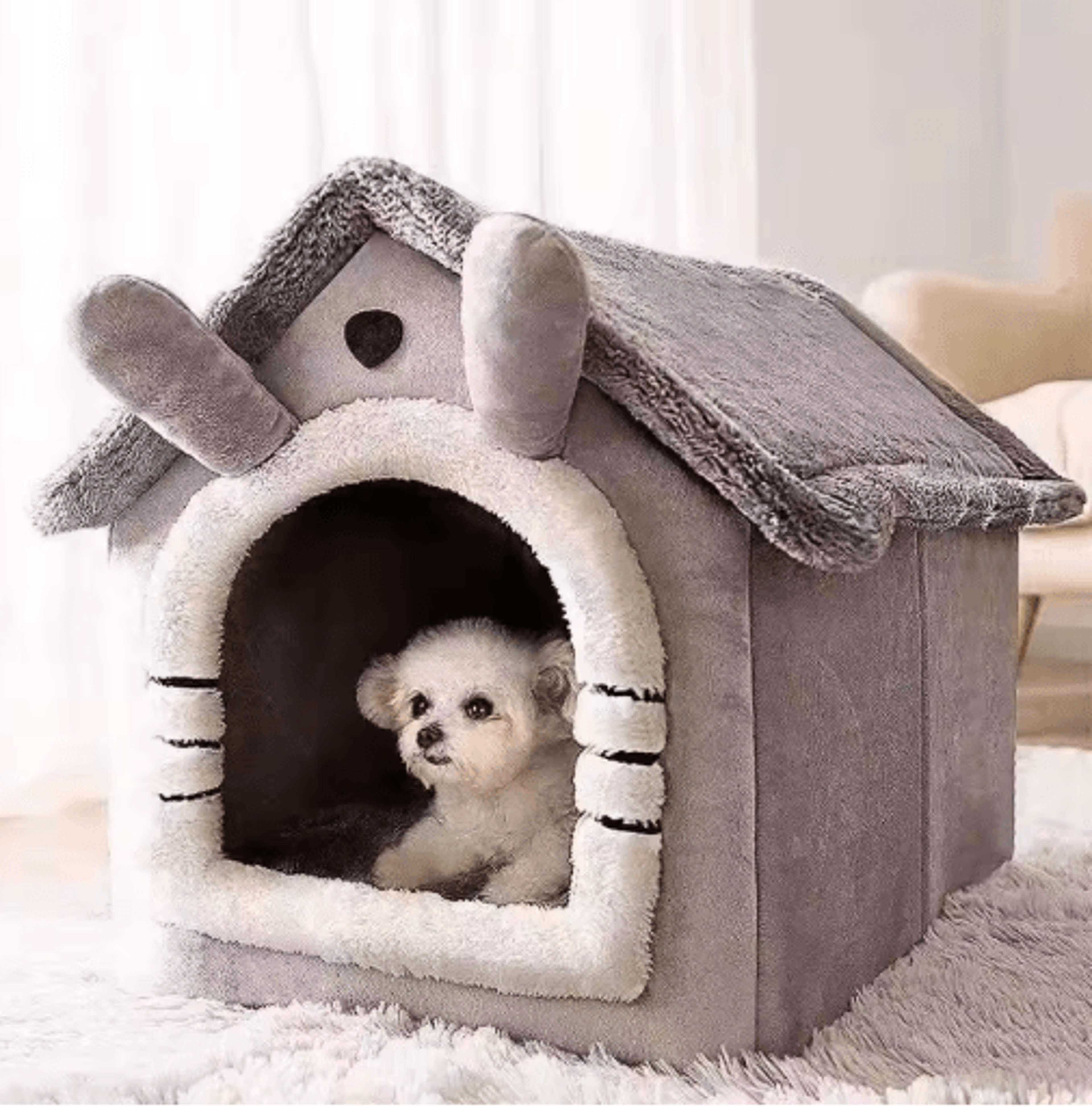 All Season Dog House Bed Warm Removable Washable Pet House For Small Dogs  Cats 7