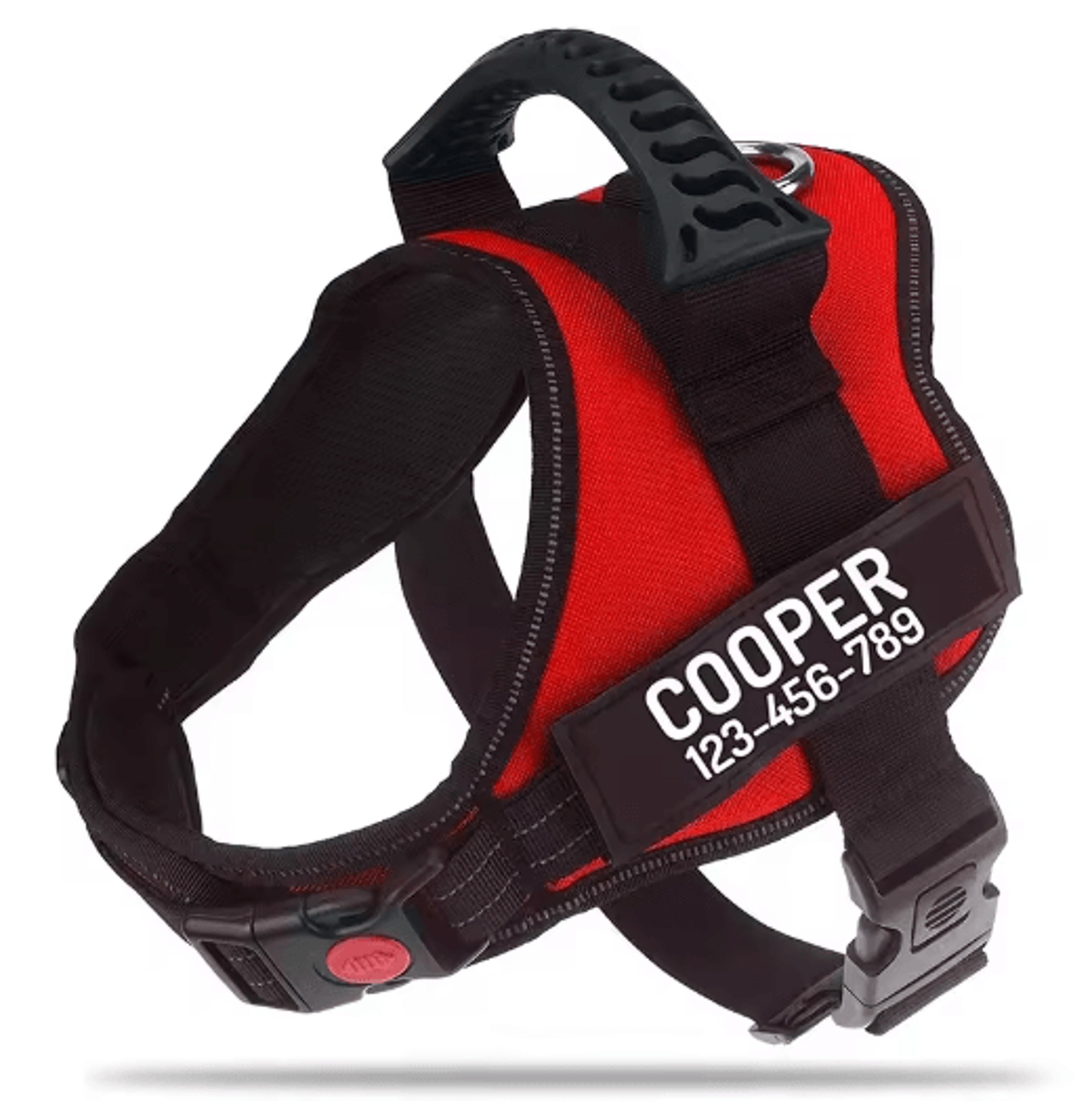 Custom Nylon Dog Harness With Name ID  Adjustable Vest Harness For Small  Large Dogs 16