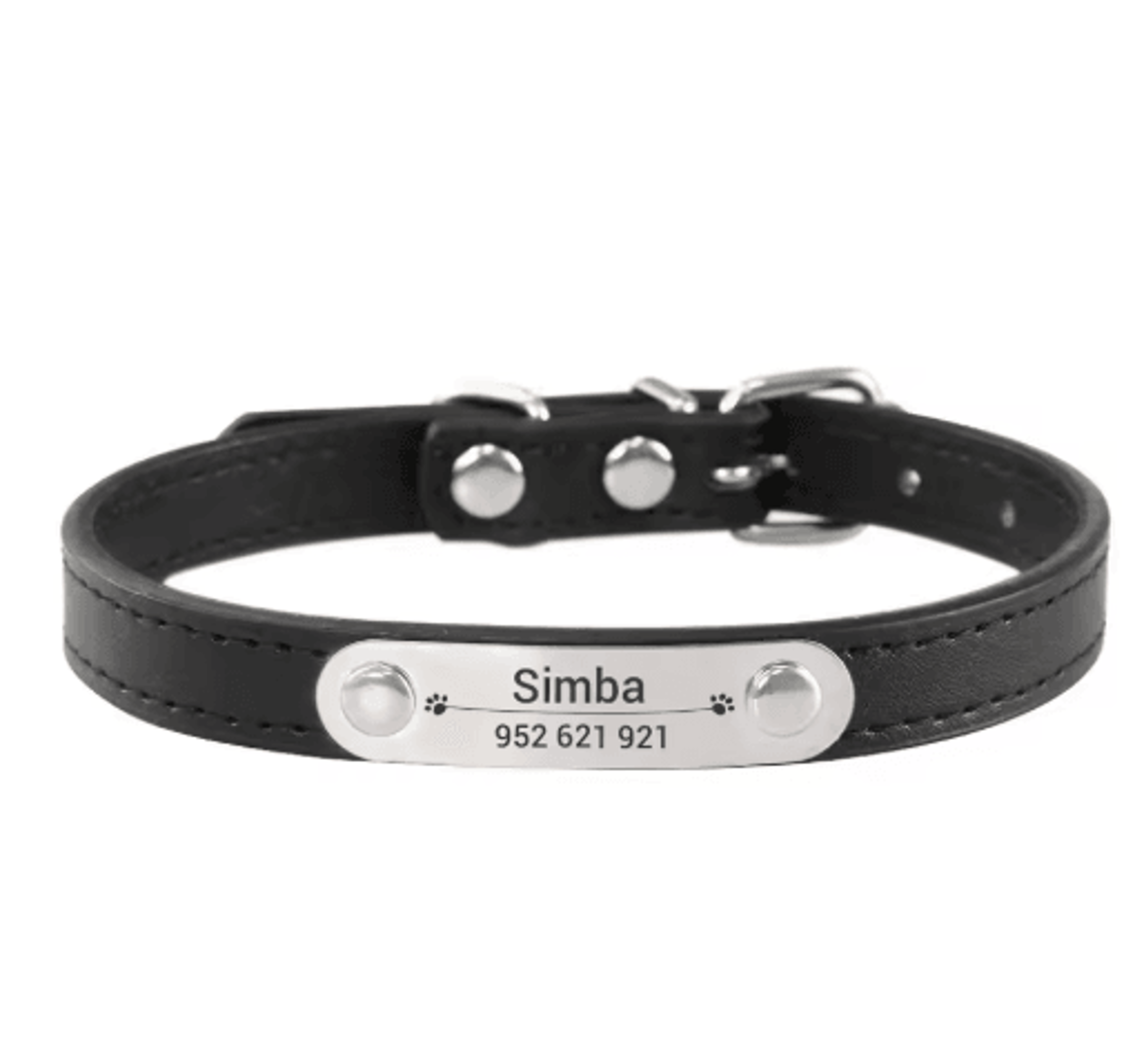Personalized PU Leather Dog Collar With Engraved Name ID Anti Lost Pet Collar 11