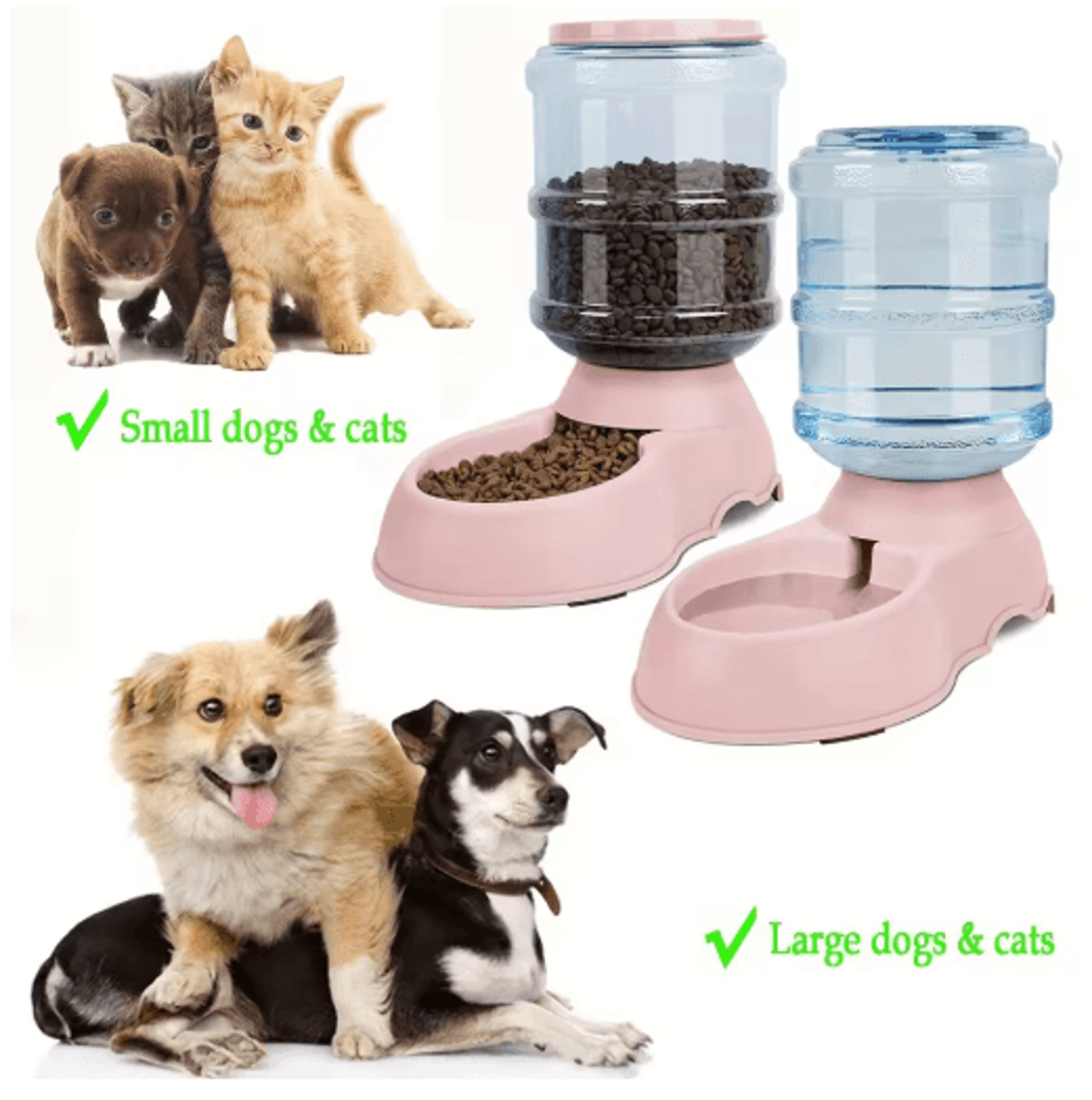 38L Automatic Pet Feeder  Water Dispenser Gravity Feeding Station For Cats  Dogs 11