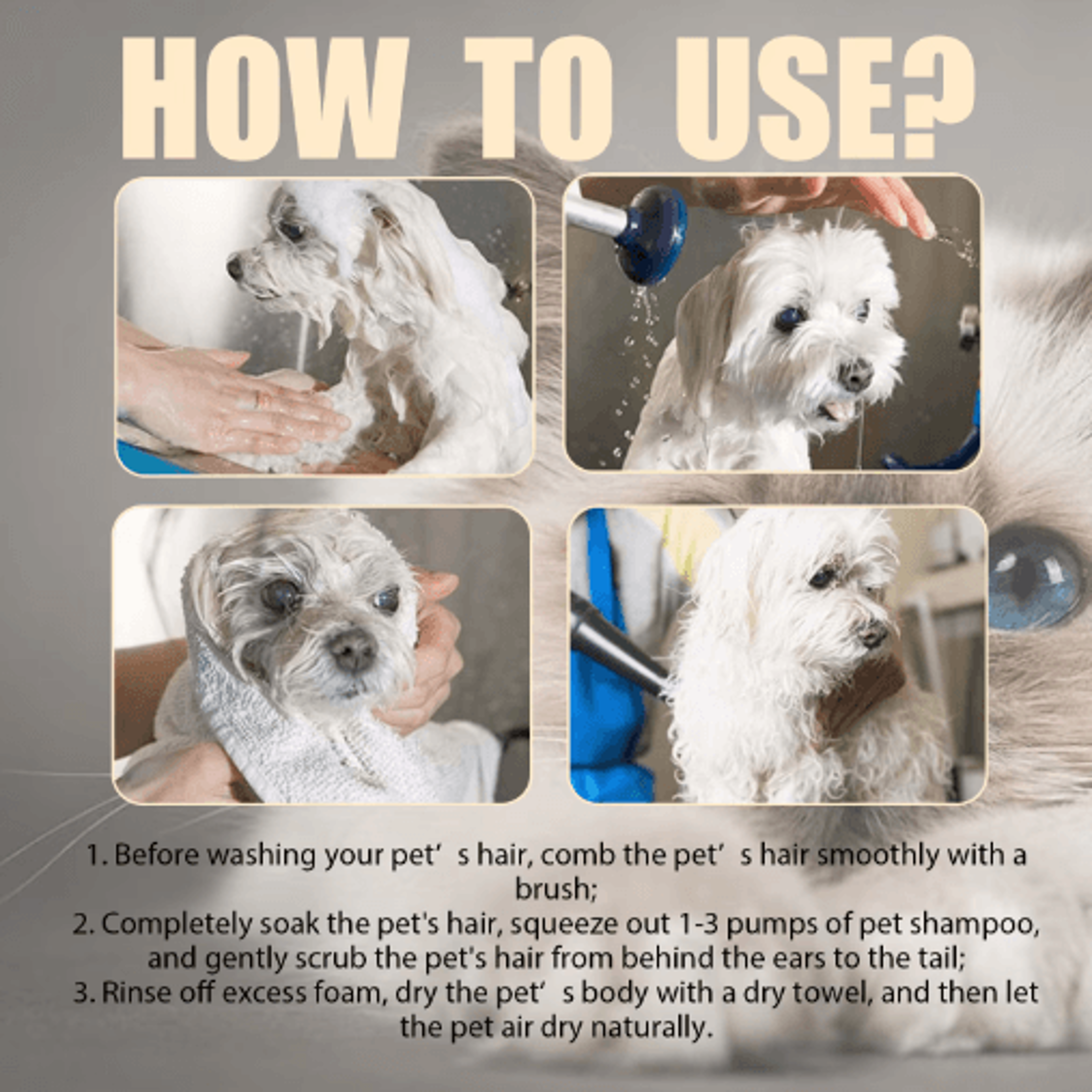 AntiFlea Dog Shampoo  Moisturizing Pet Wash For Itching Odor  Dirt Removal 7