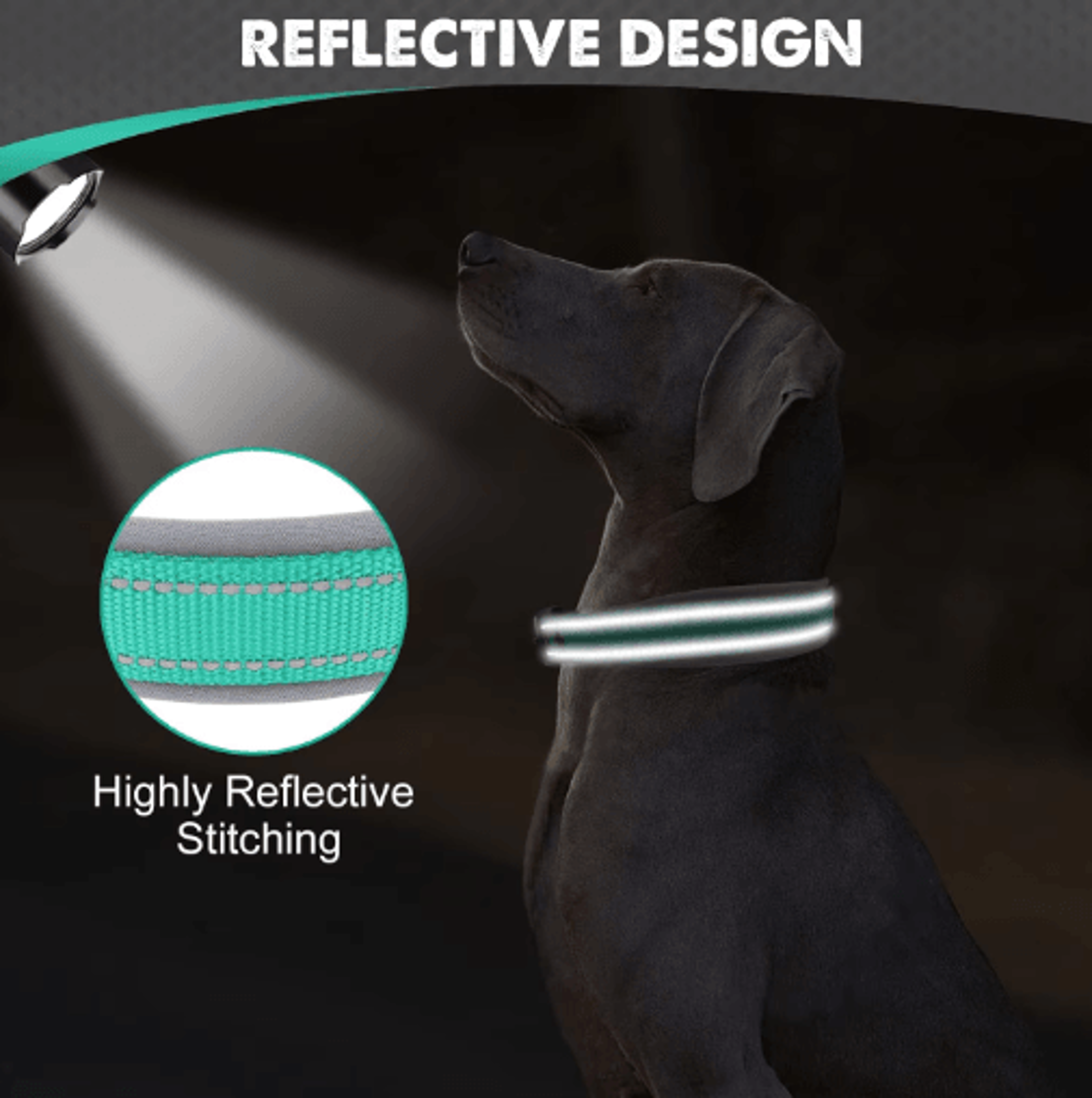 ComfortGuard Reflective Dog Collar For Small Medium  Large Dogs 15
