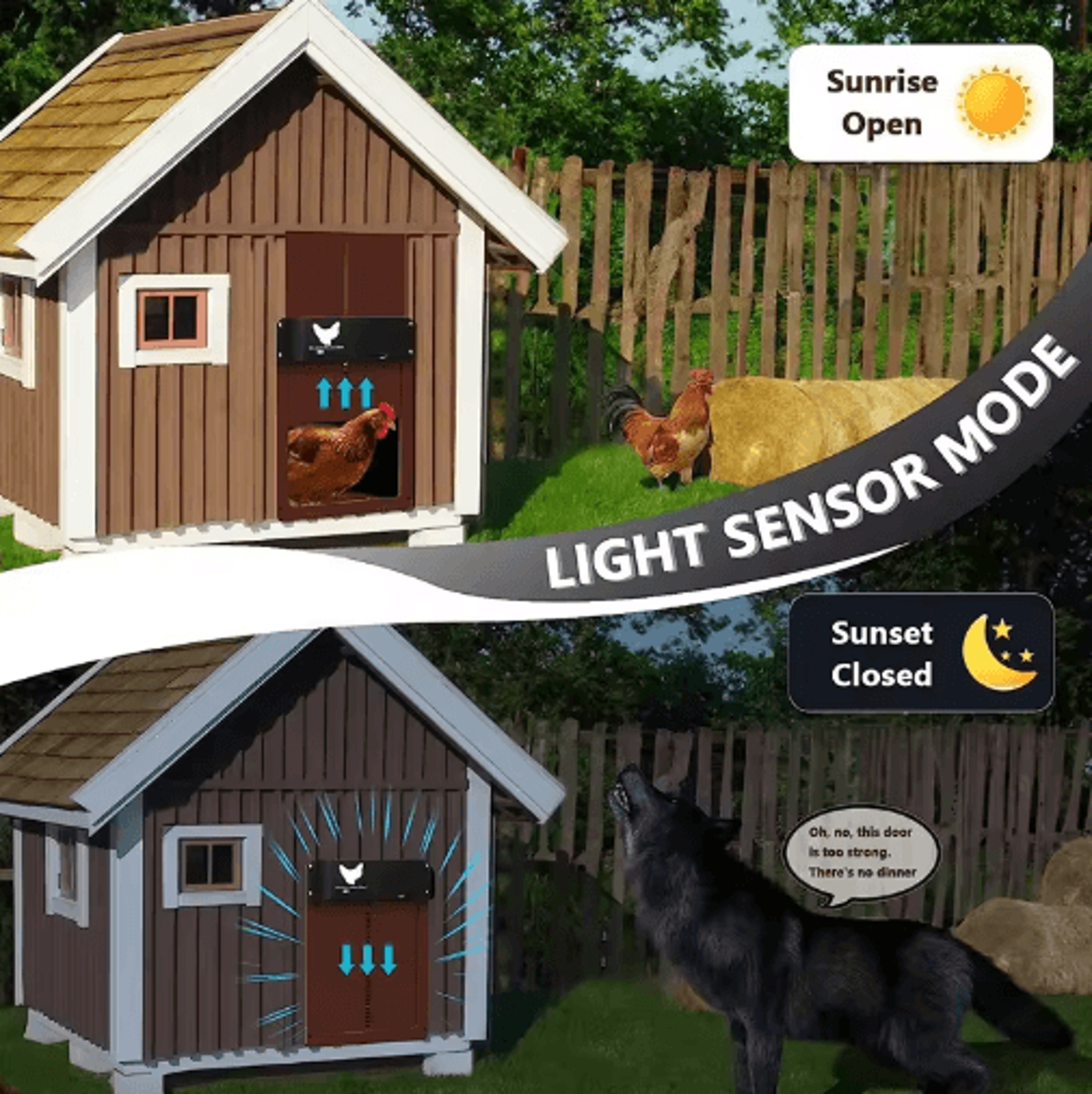 Farm Guard Automatic Chicken Coop Door With Light Sensor Control 3