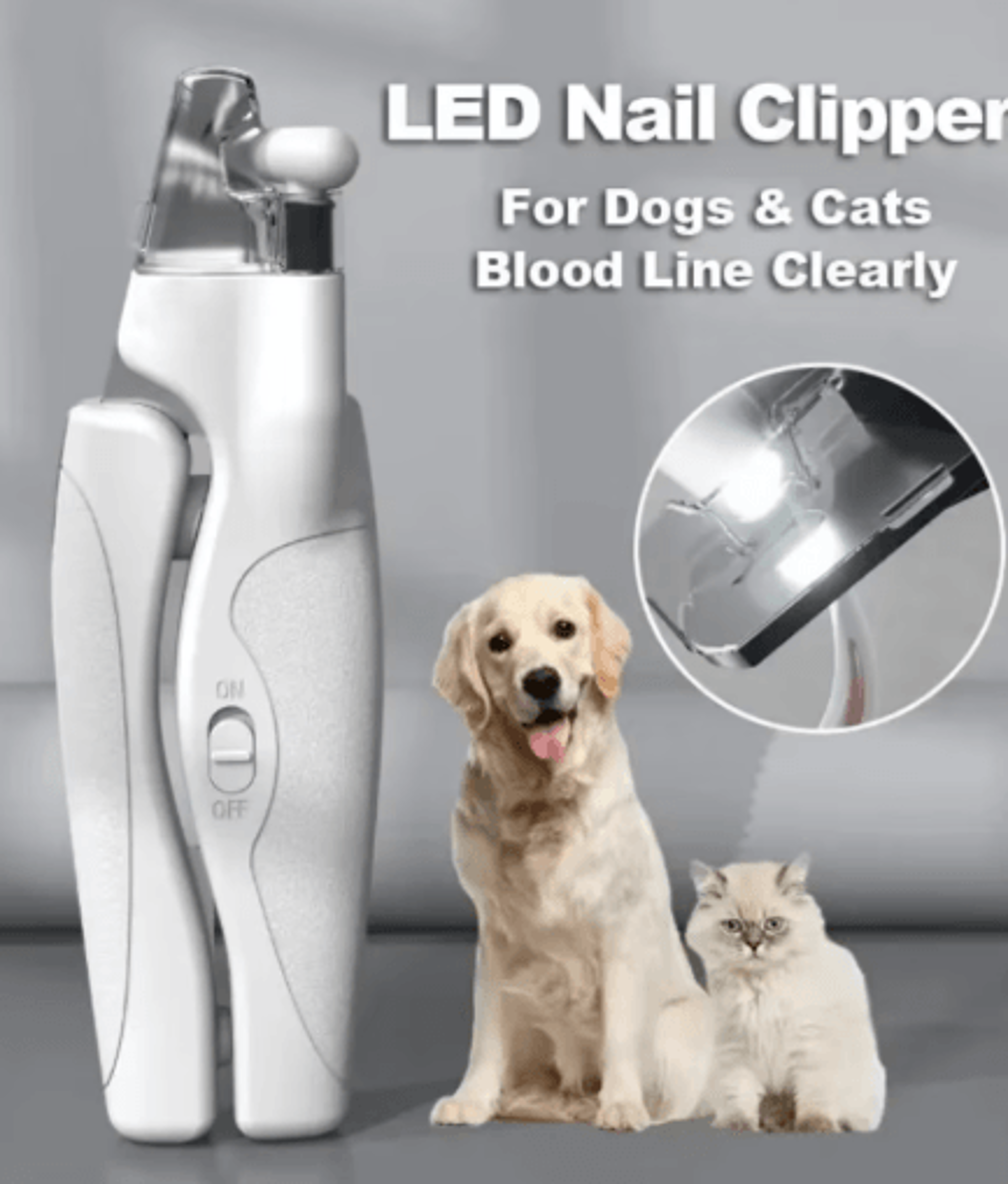 GlowTrim LED Pet Nail Clipper  Multifunction Dog  Cat Nail Trimmer With Blood Line Light 0