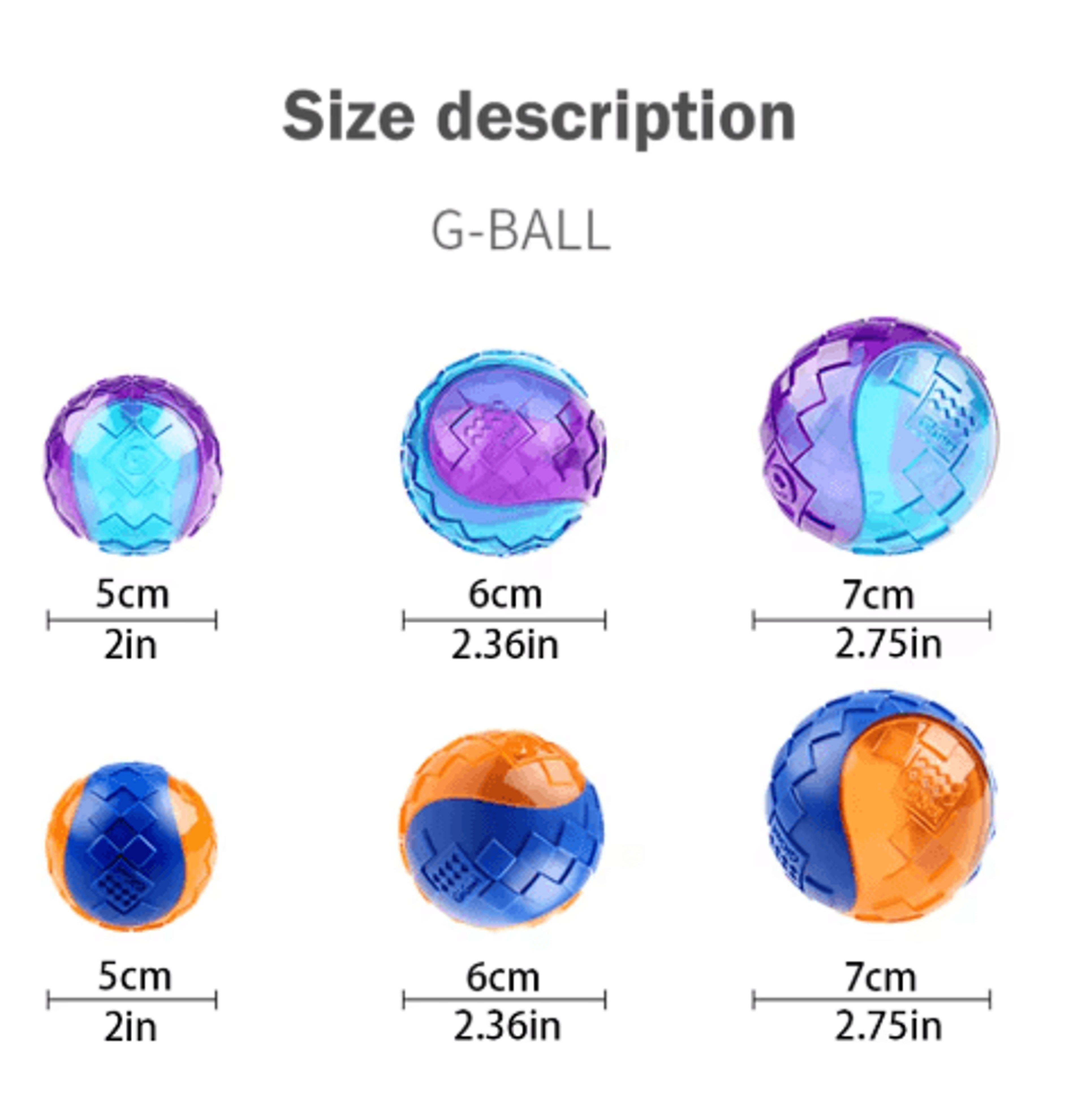 BounceBite Squeaky Rubber Dog Ball  NonToxic Interactive Chew Toy For Small  Large Dogs 7