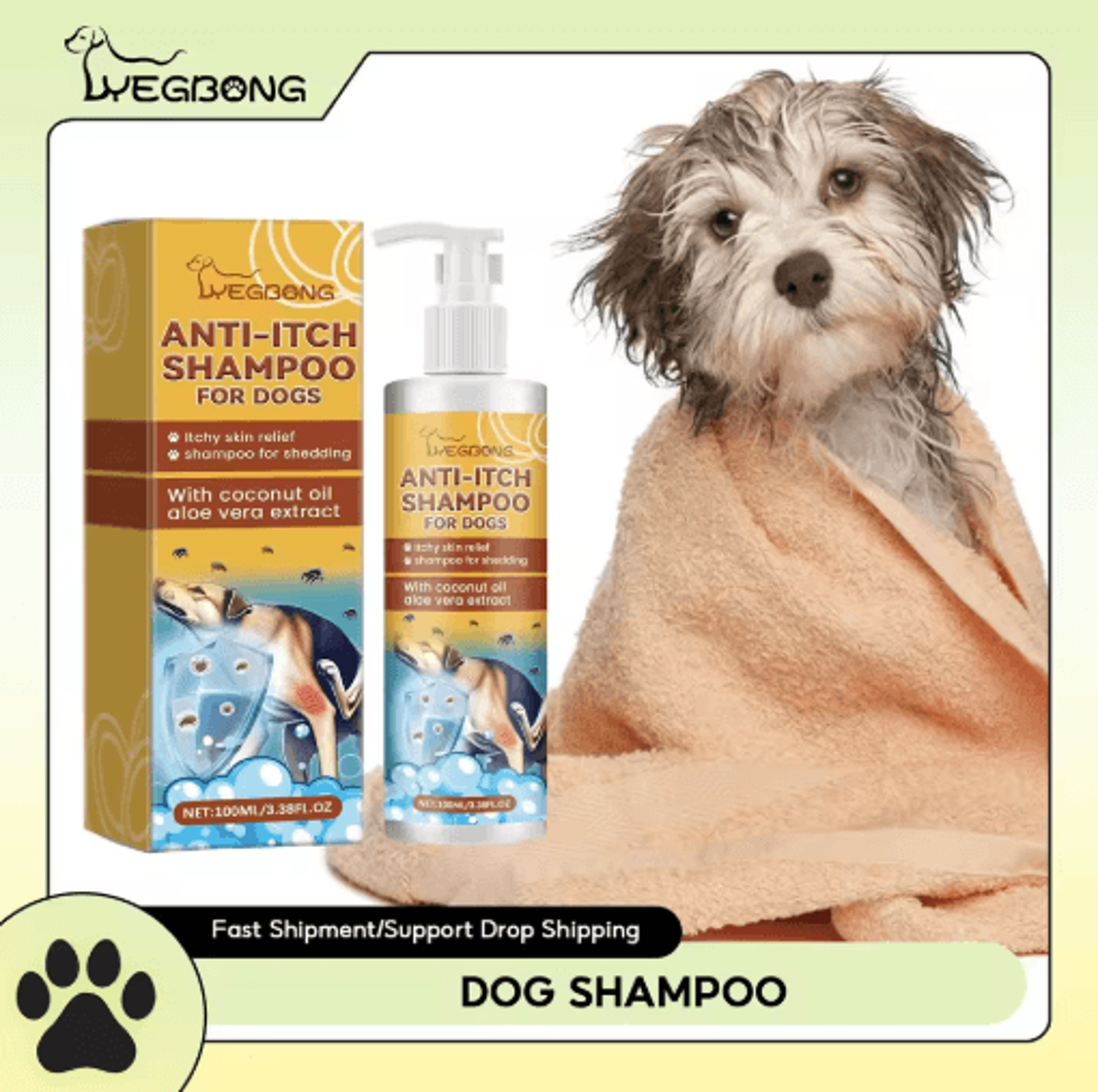 purepaw sensitive skin dog shampoo & conditioner – moisturizing anti-itch pet cleaning foam