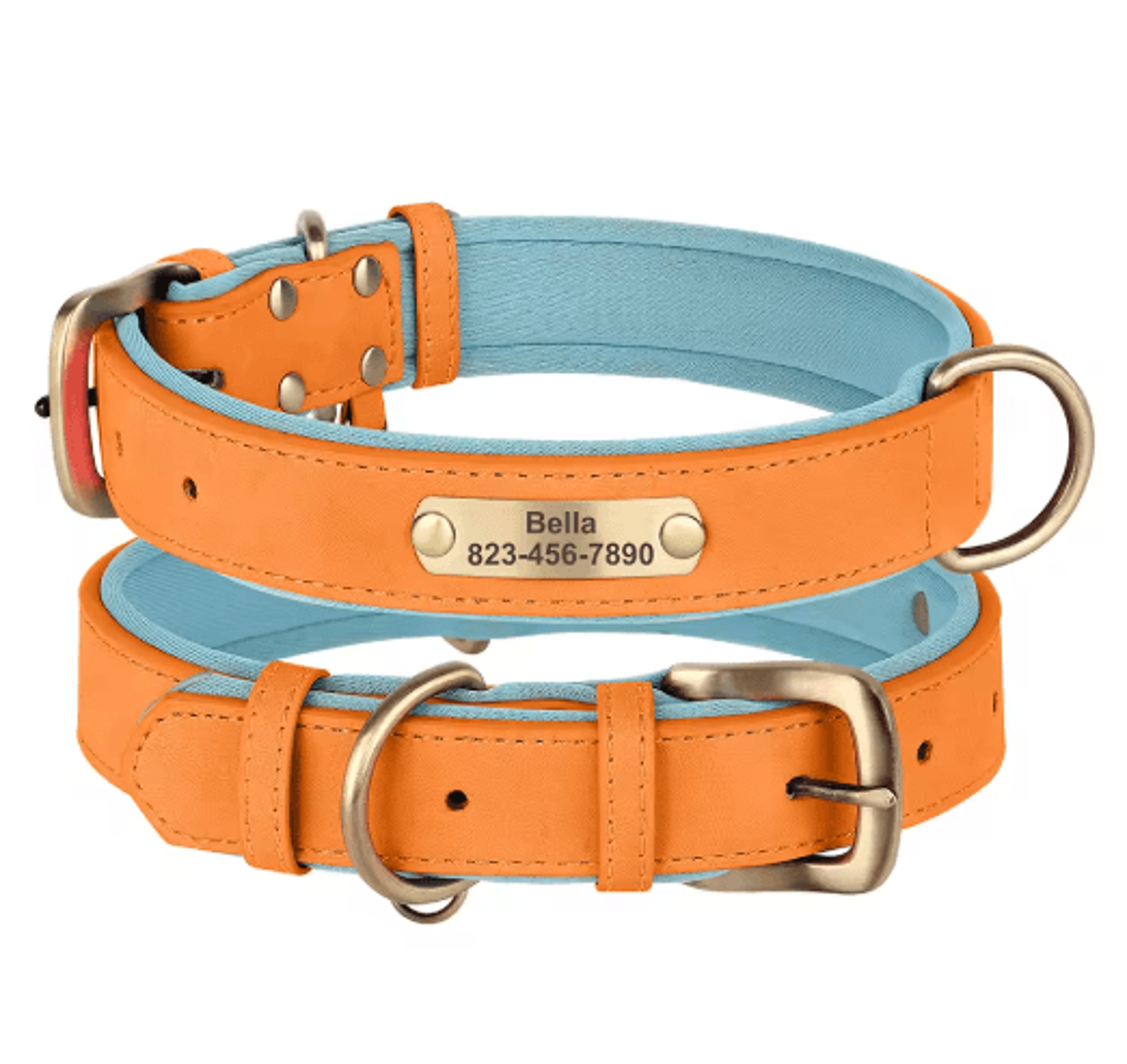 Personalized PU Leather Dog Collar With Free Engraved Nameplate For All Dog Sizes 22