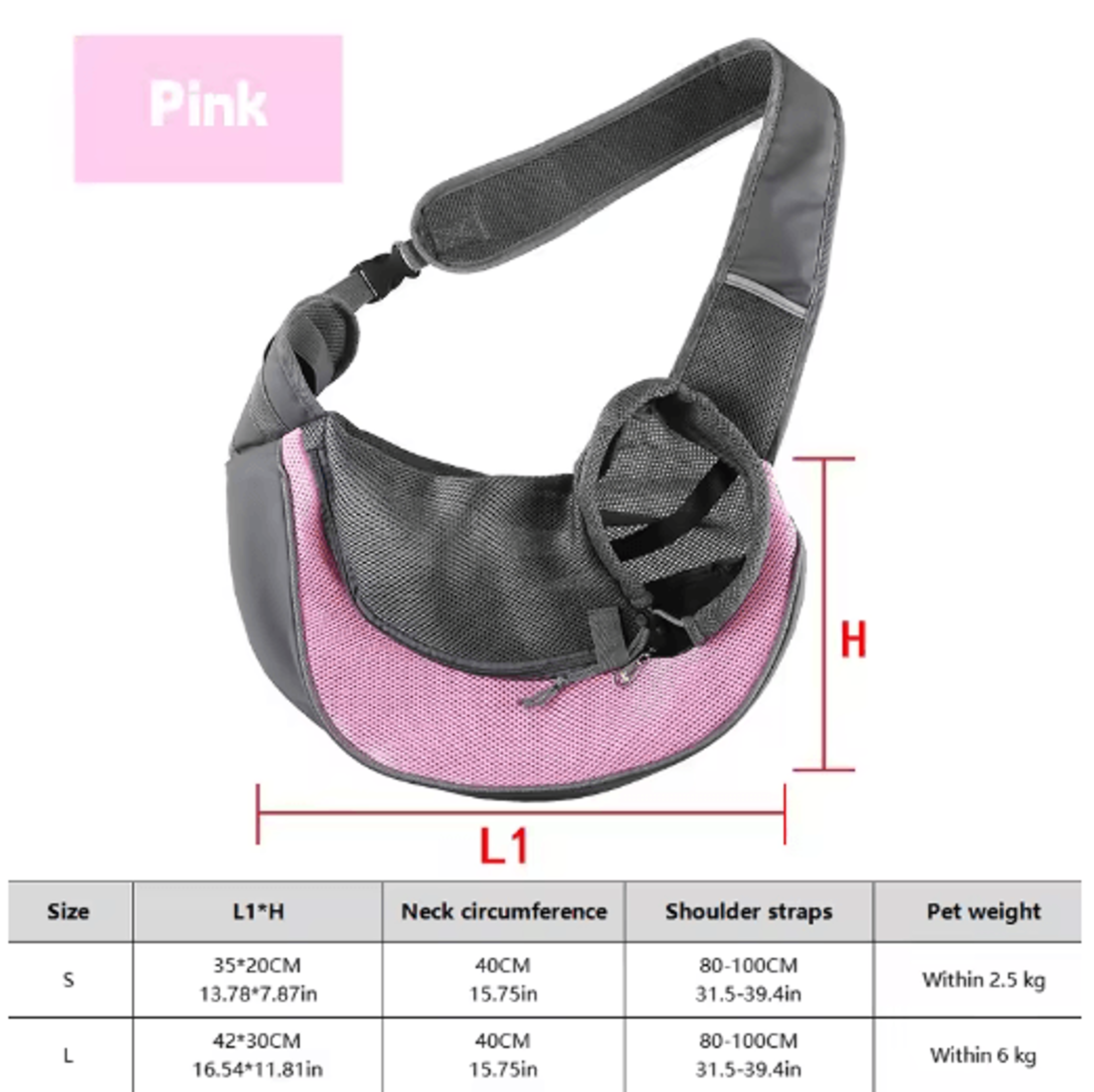 Breathable Dog Sling Carrier Backpack For Puppies  Cats Travel Crossbody Pet Bag 3