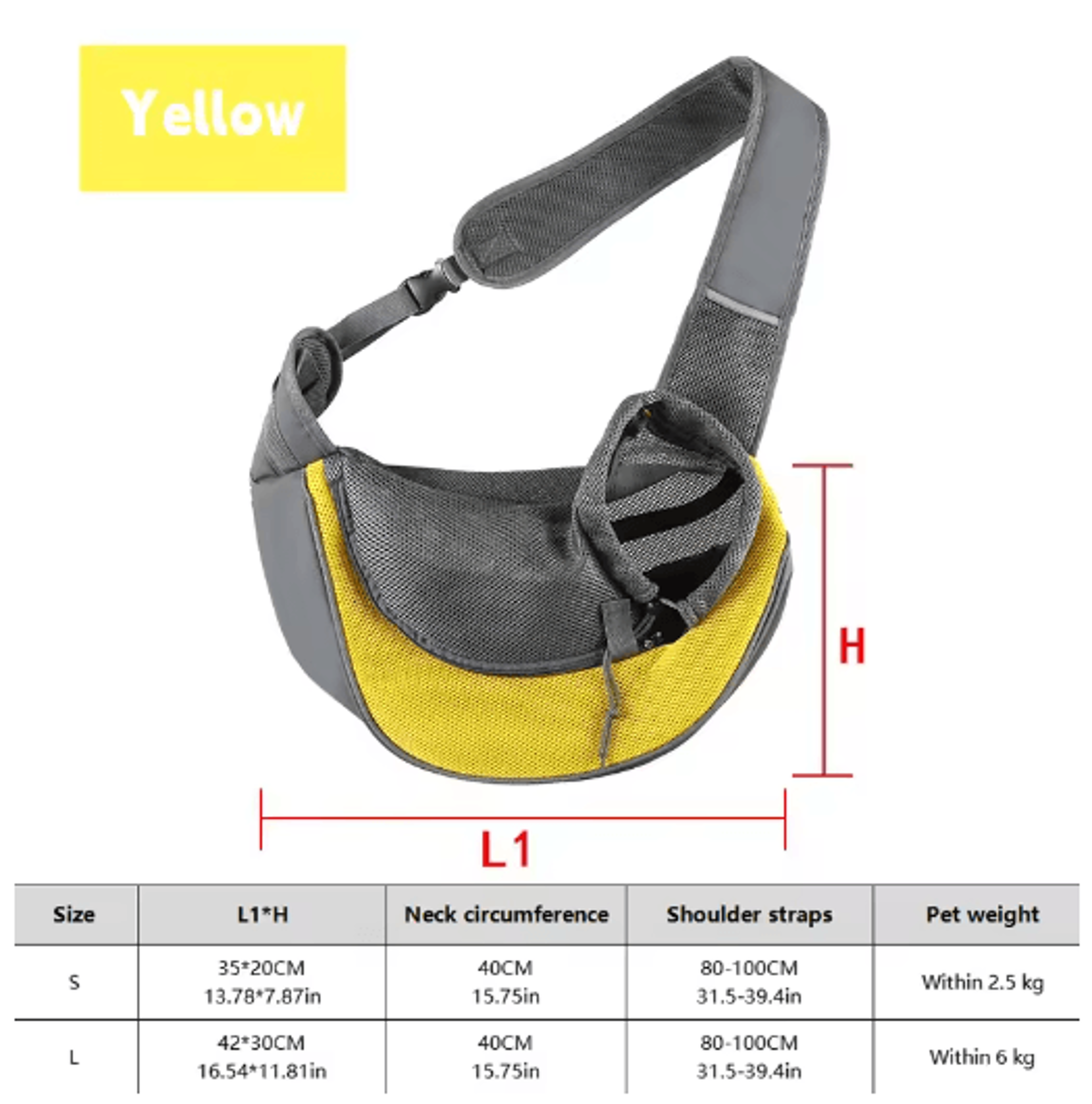 Breathable Dog Sling Carrier Backpack For Puppies  Cats Travel Crossbody Pet Bag 5