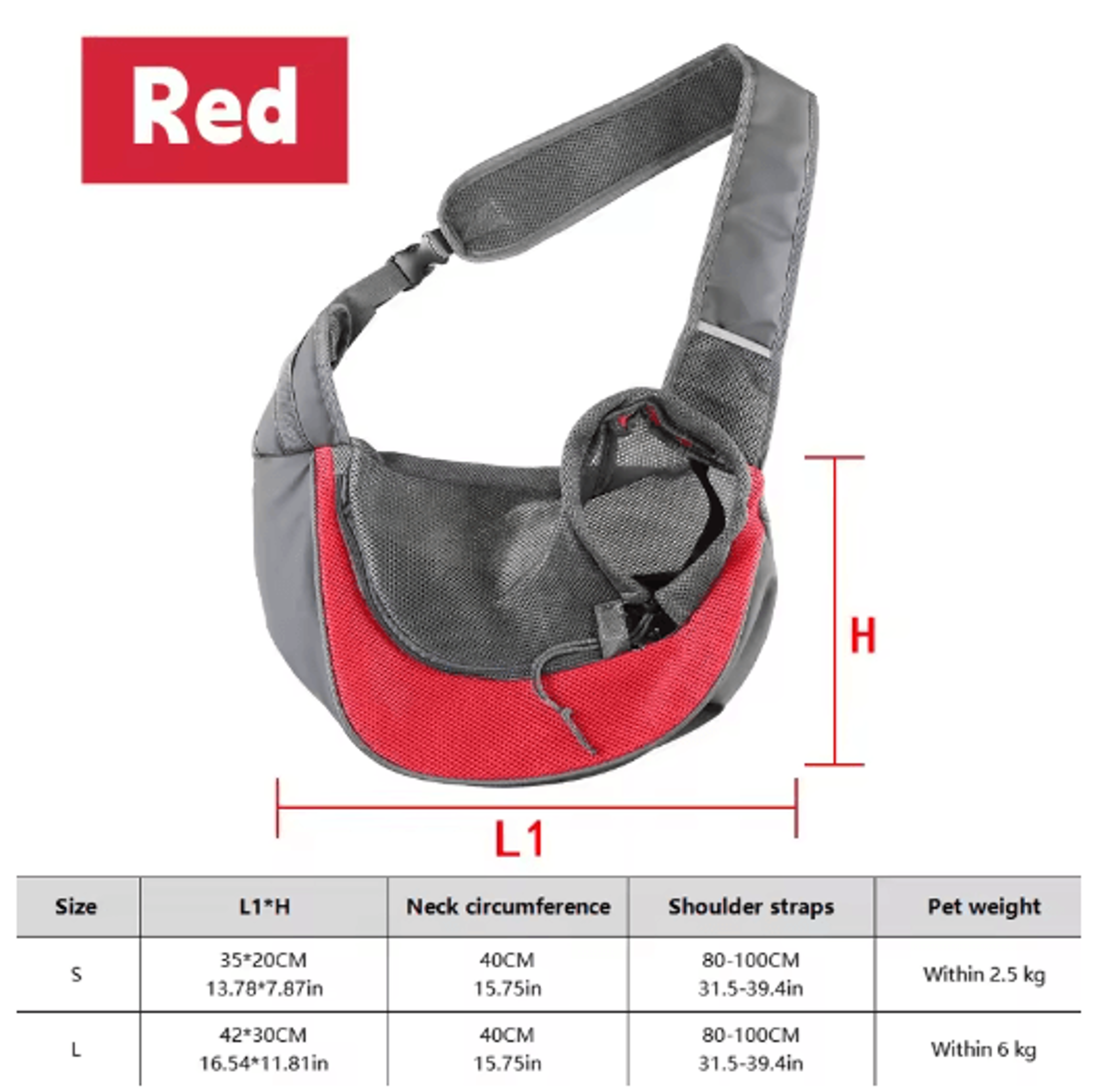 Breathable Dog Sling Carrier Backpack For Puppies  Cats Travel Crossbody Pet Bag 7