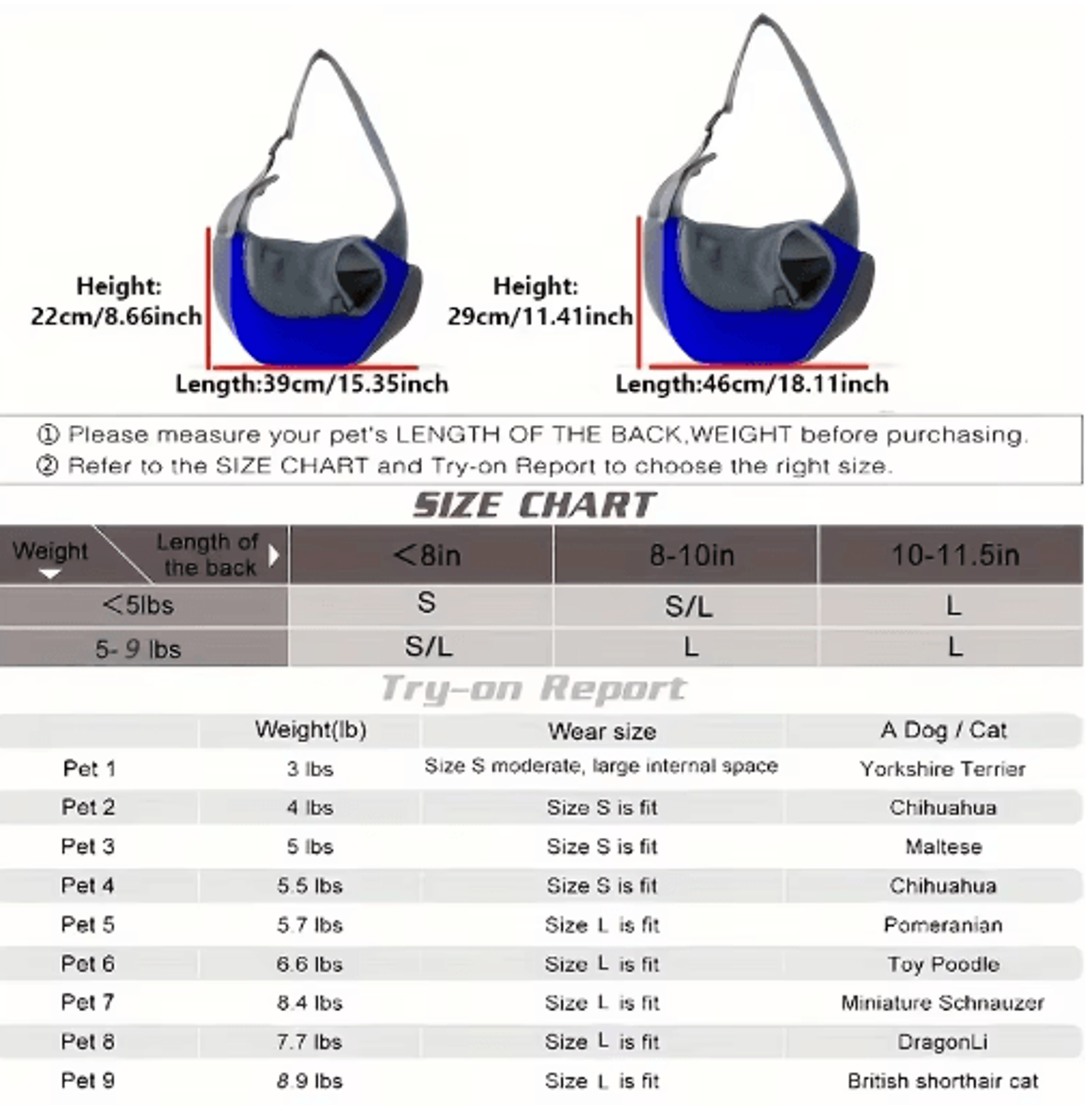 Breathable Dog Sling Carrier Backpack For Puppies  Cats Travel Crossbody Pet Bag 12