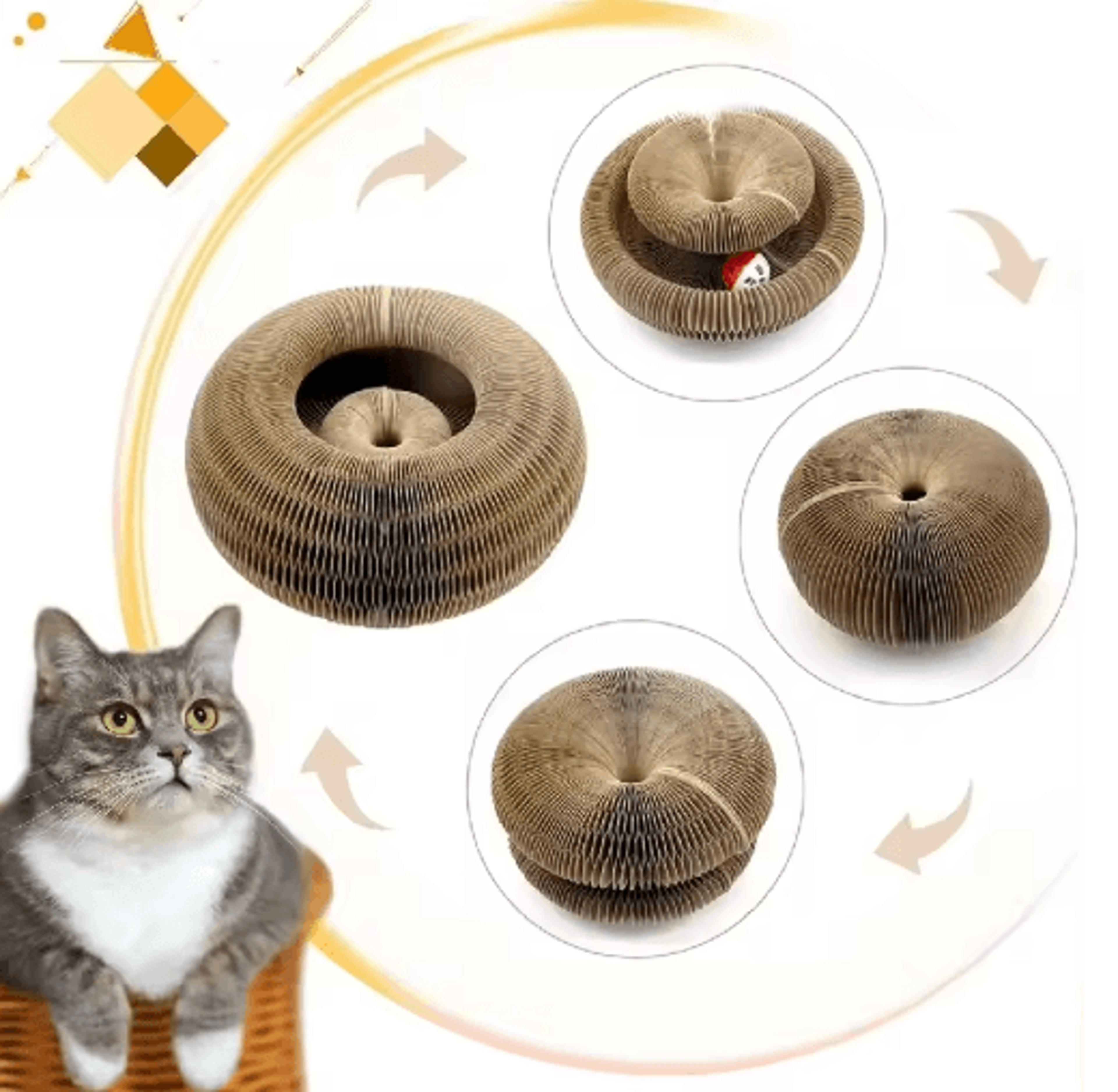 Foldable Magic Organ Cat Scratching Board  Interactive Cat Bed Toy 6