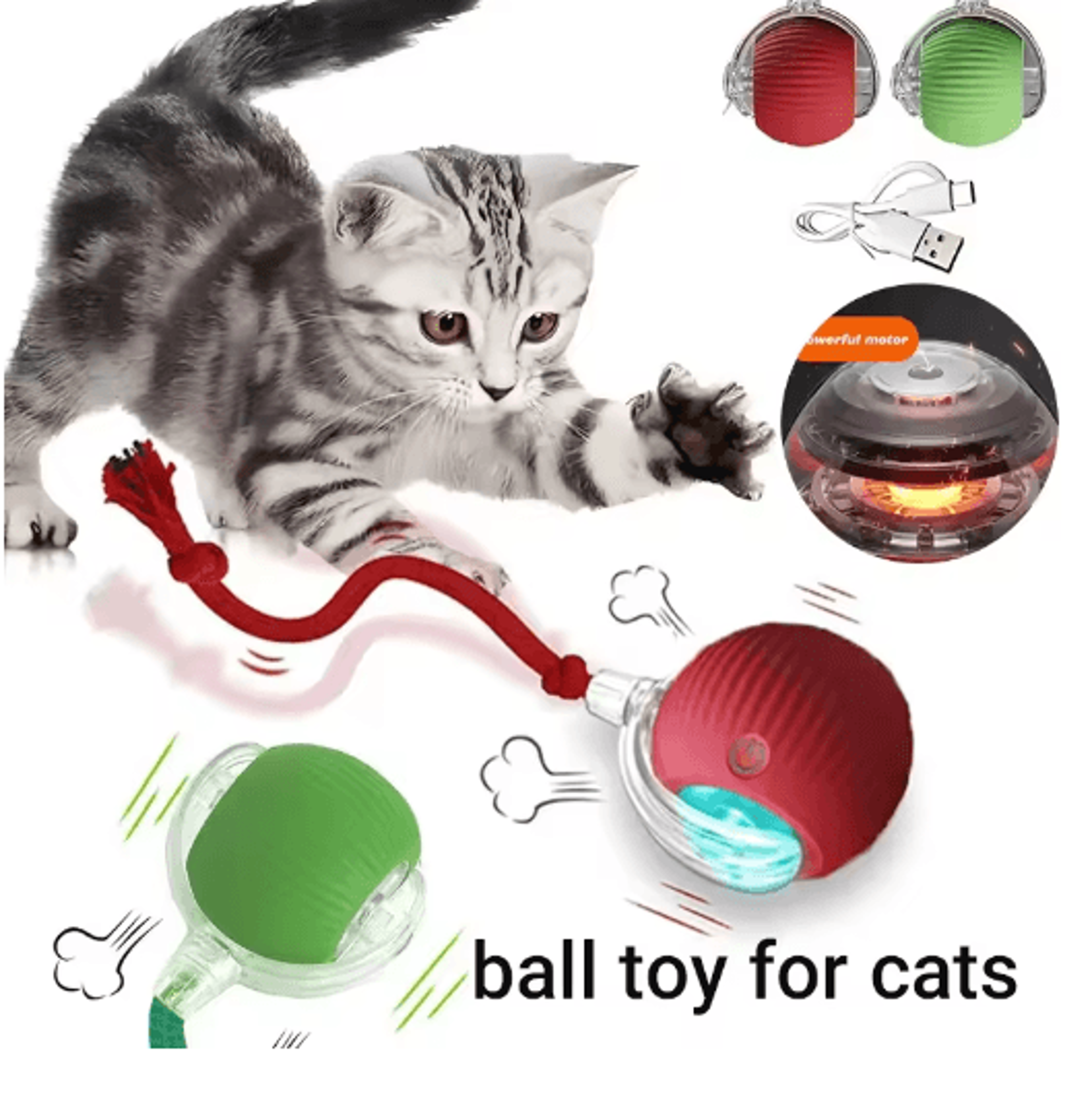 Rechargeable Smart Interactive Ball For Cats  Dogs  Automatic Rolling Pet Toy 0
