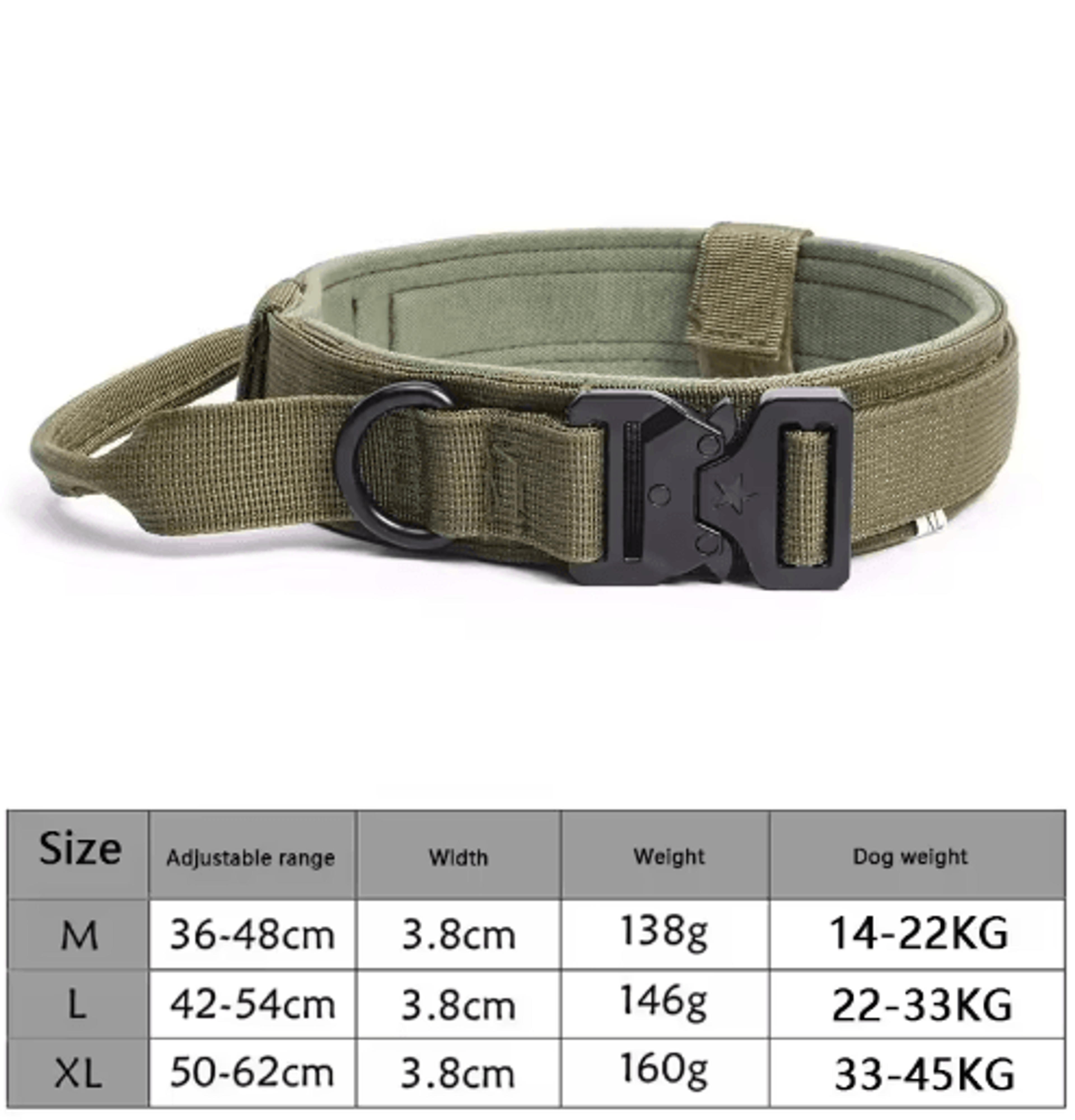 Adjustable Tactical Dog Collar  Traction Rope For Medium  Large Dogs 5