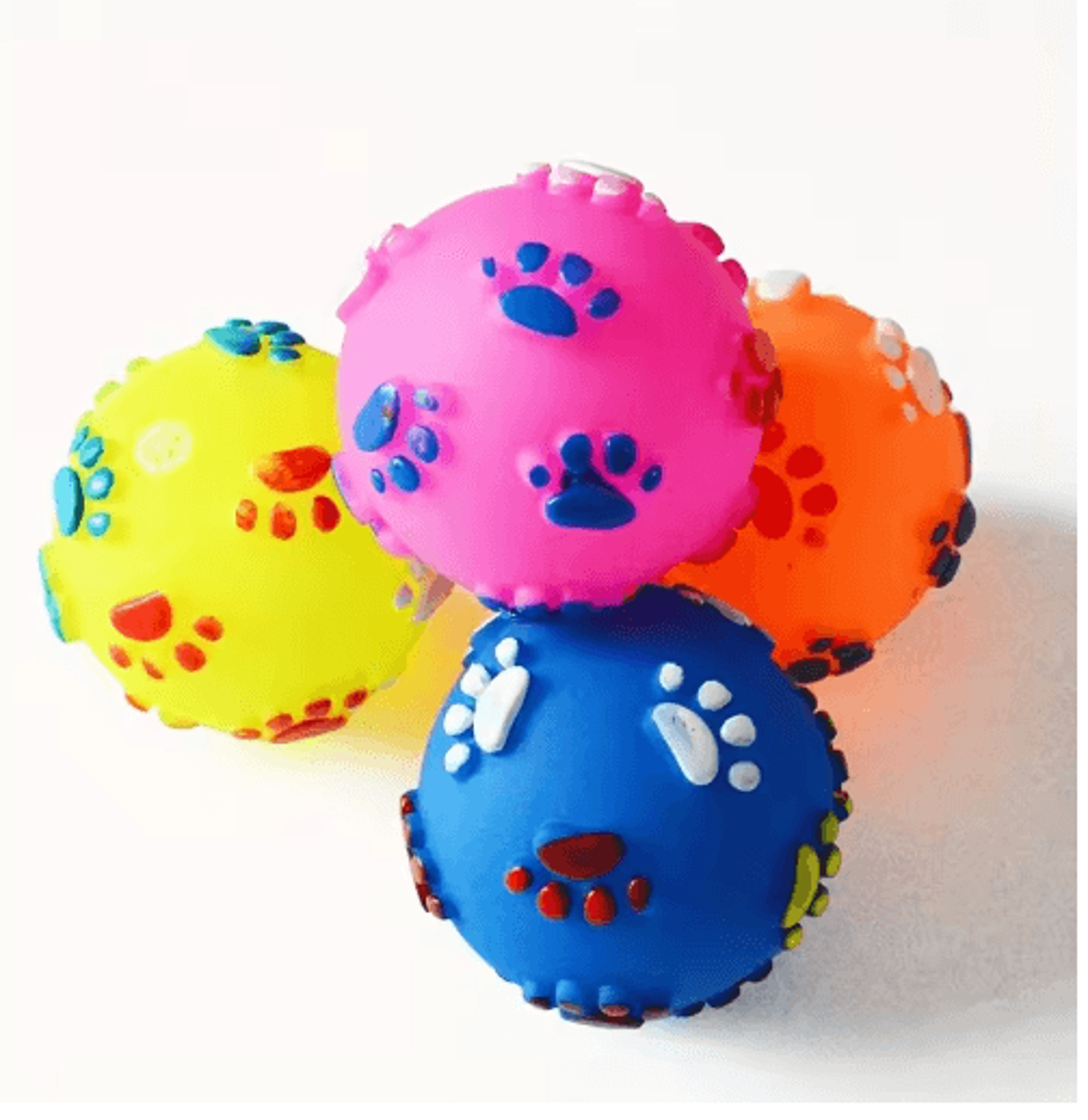 Footprint Sound Rubber Dog Ball  Interactive Puppy Chew  Play Toy 1