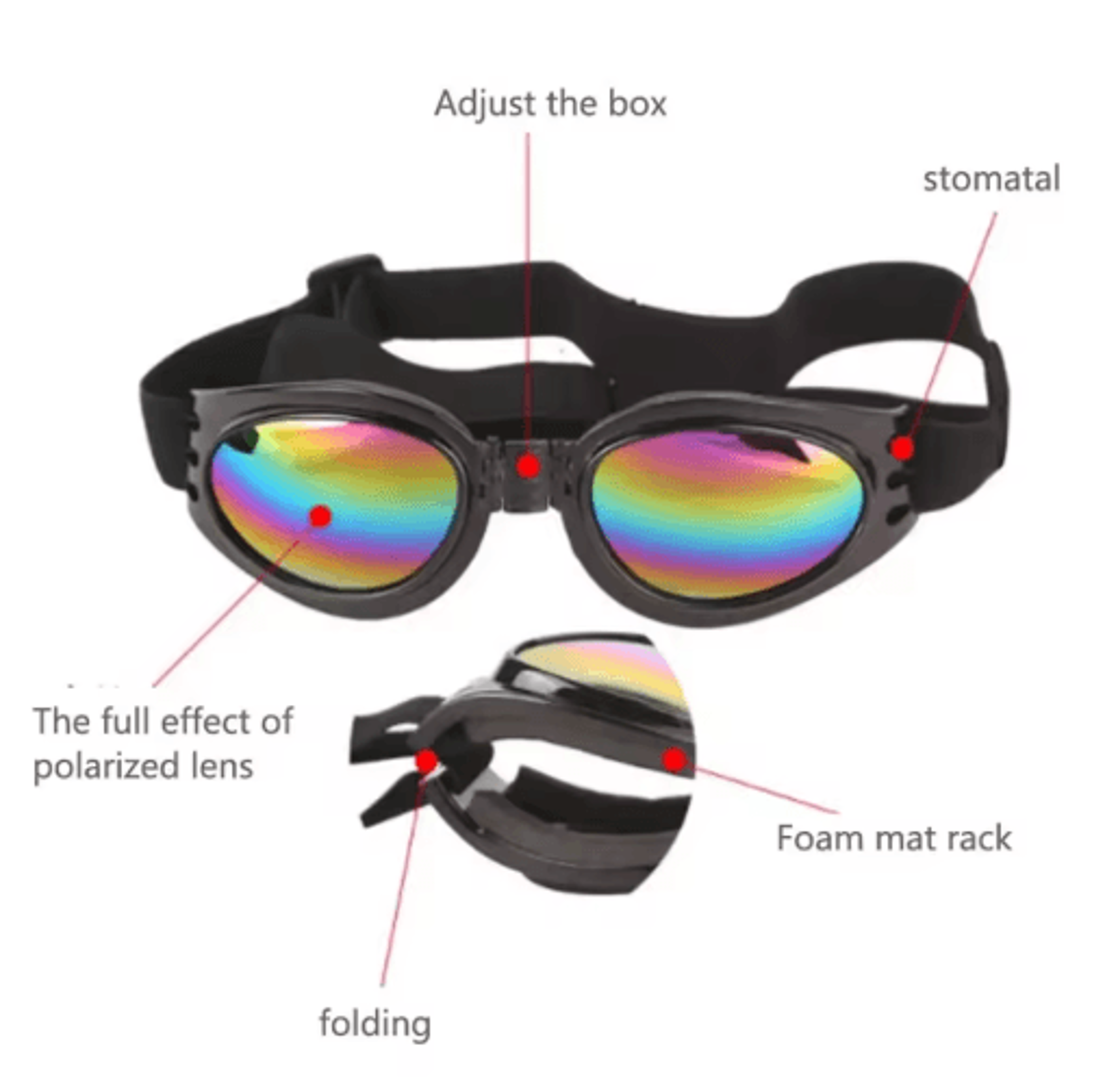 Foldable Pet Sunglasses For Dogs  Cats  Outdoor UV Protection Dog Glasses 8