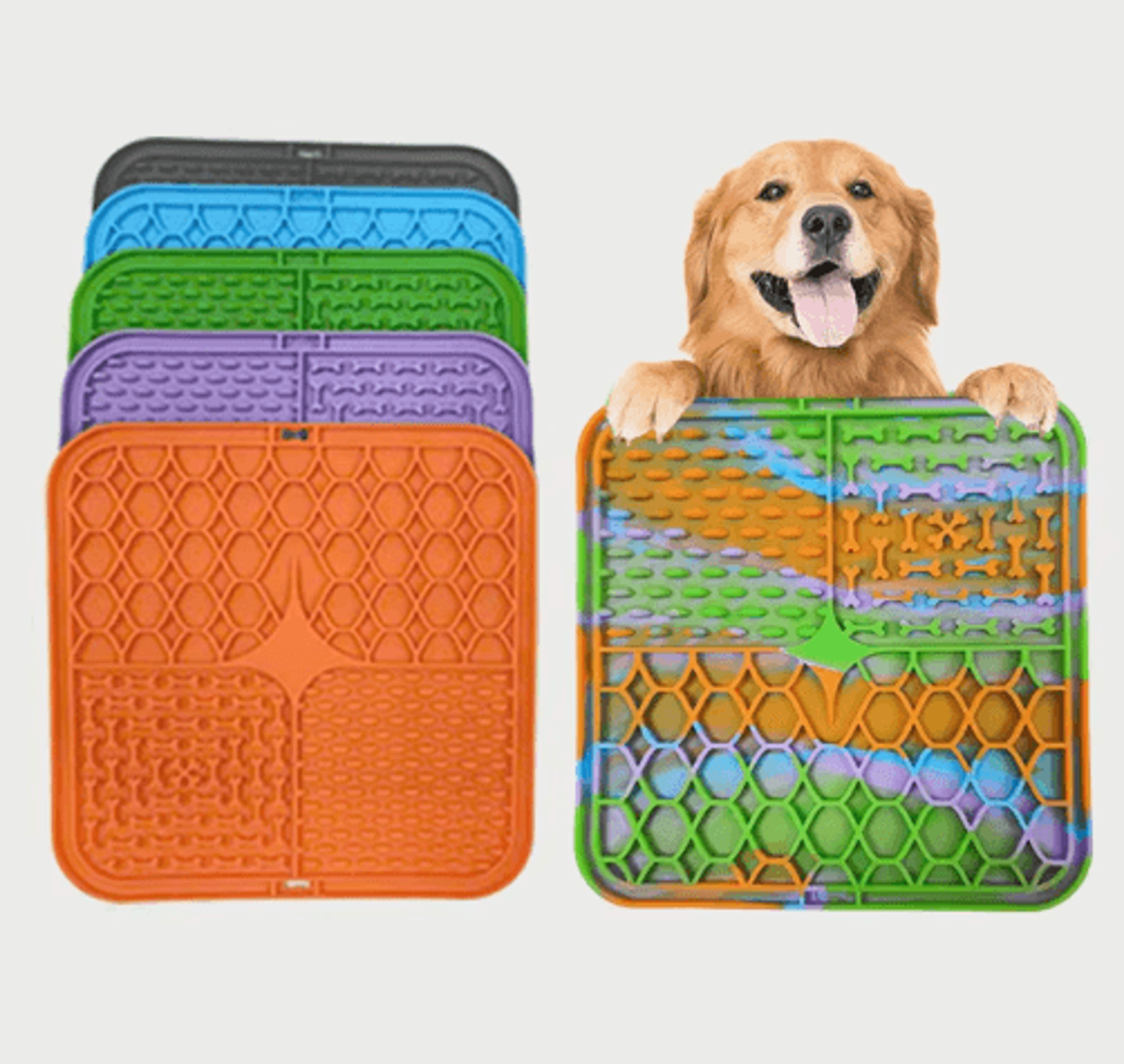 Silicone Pet Lick Mat  Slow Feeder  Bath Distraction Training Mat For Dogs 9