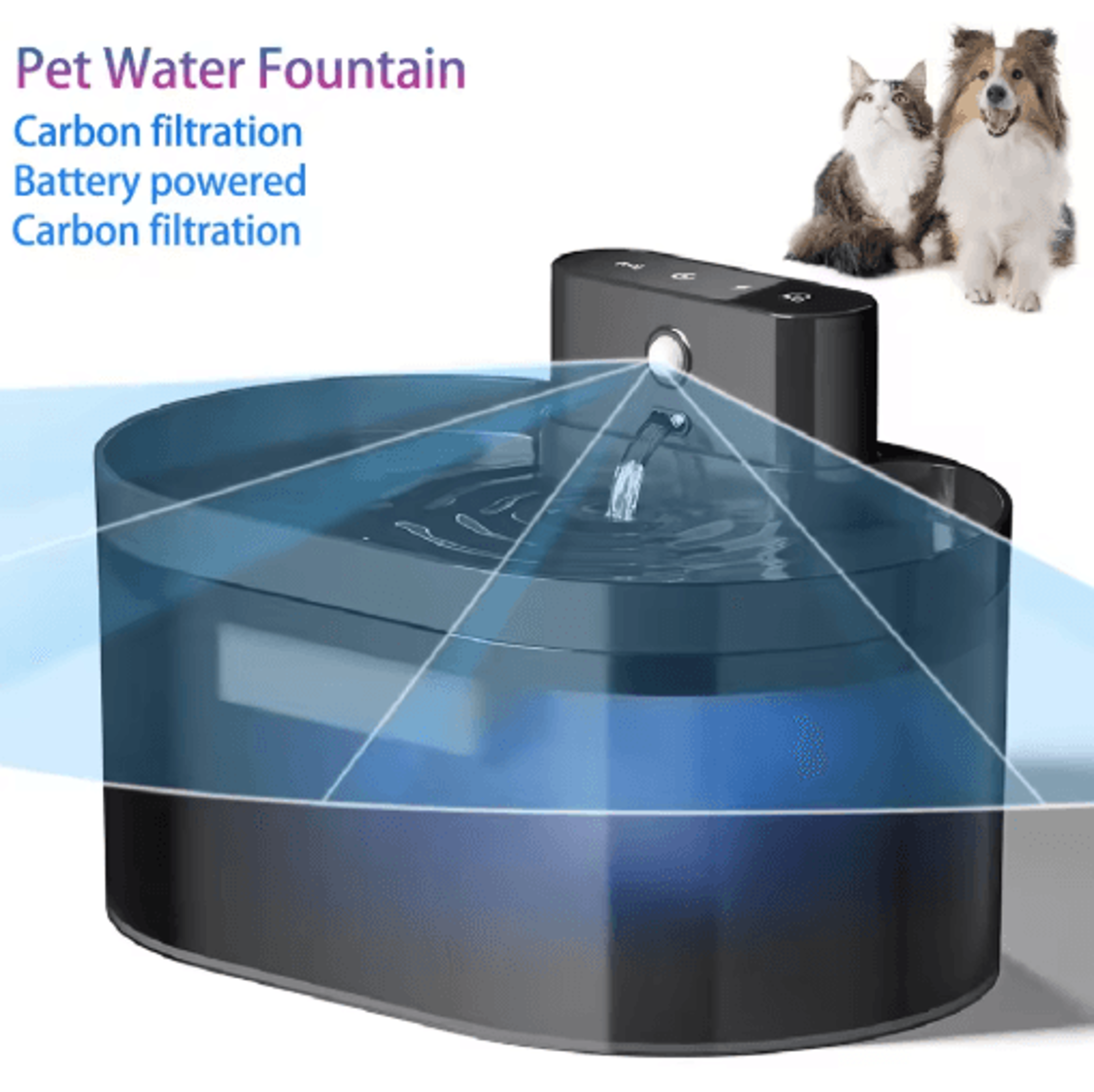 Wireless Cat Water Fountain With Motion Sensor 22L Automatic Pet Water Dispenser 0