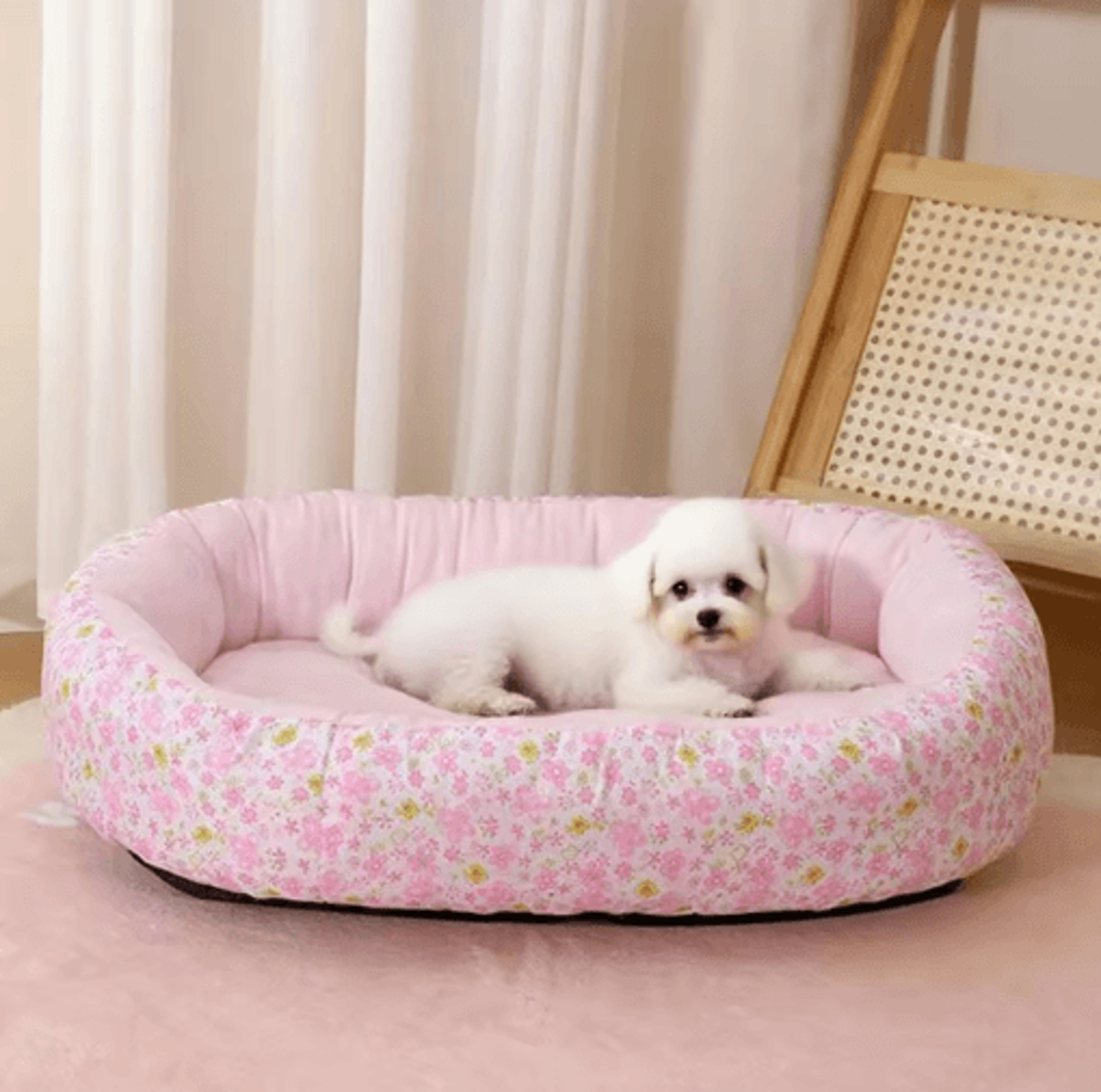 Floral AllSeason Pet Bed  Soft Sofa Sleeping Pad For Dogs  Cats 8