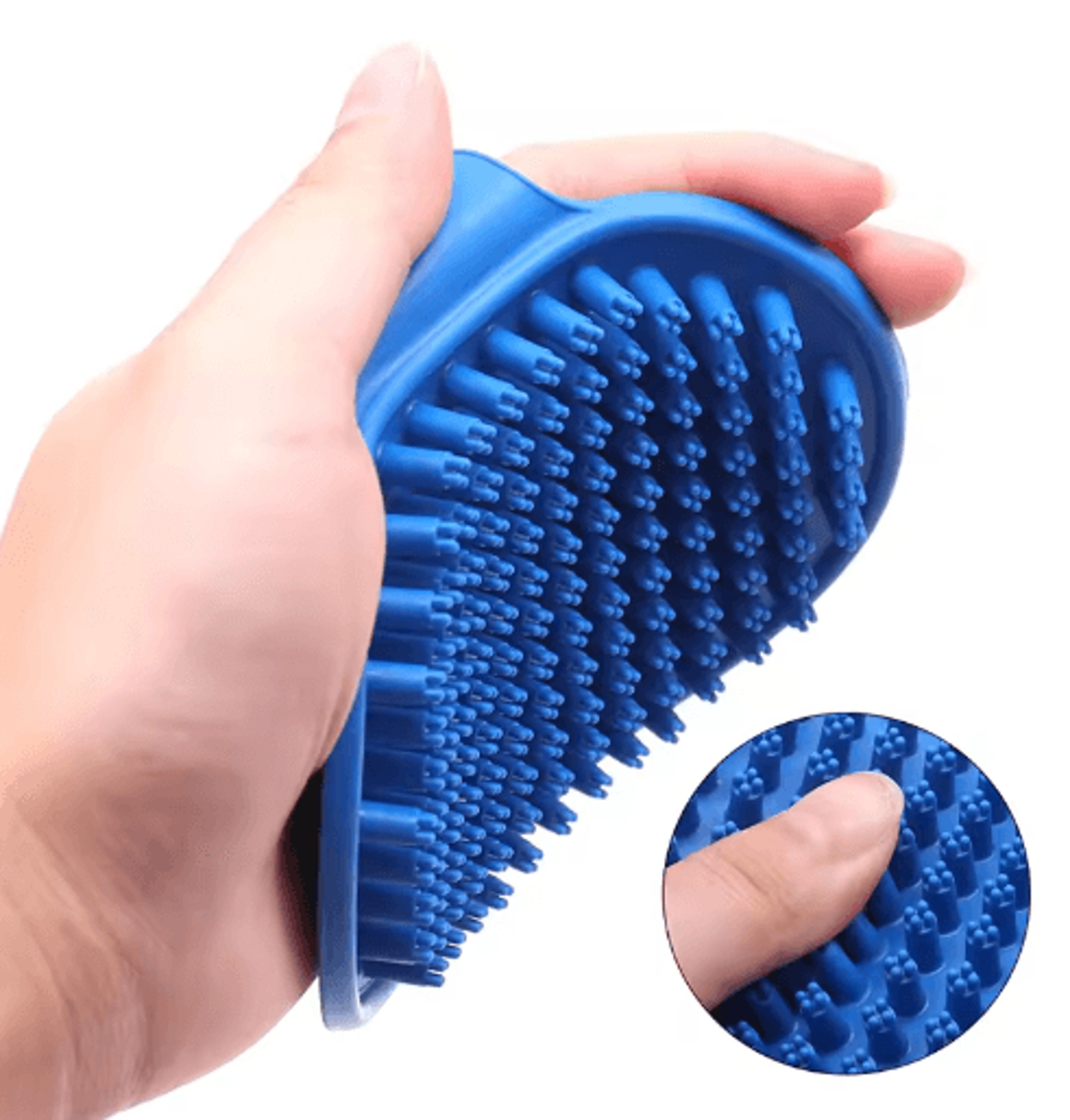 Pet Grooming Bath Brush  Rubber Bristle Shedding  Massage Comb For Cats  Dogs 6