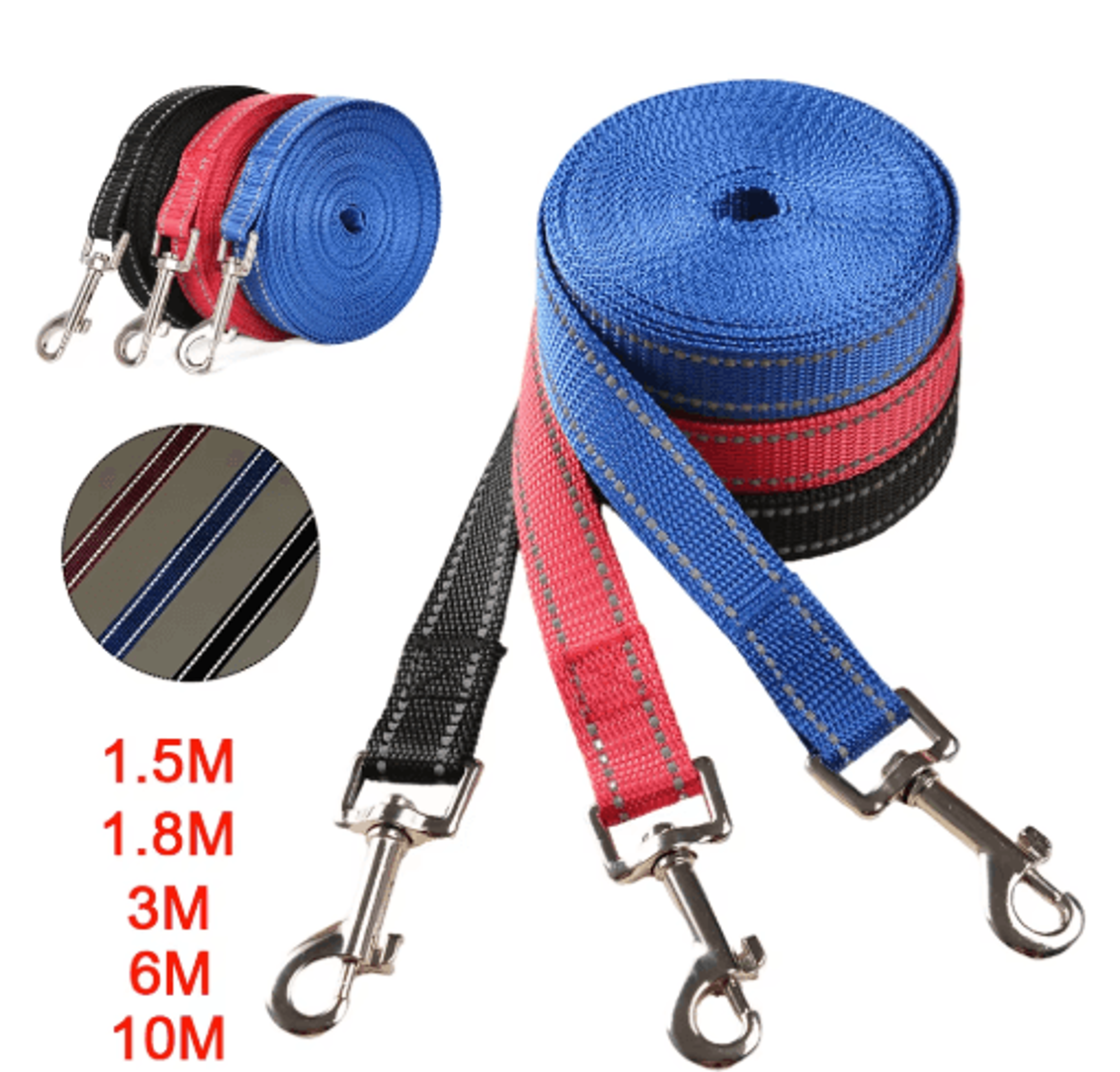 Reflective Nylon Dog Leash  Durable Training  Walking Rope For Dogs 0