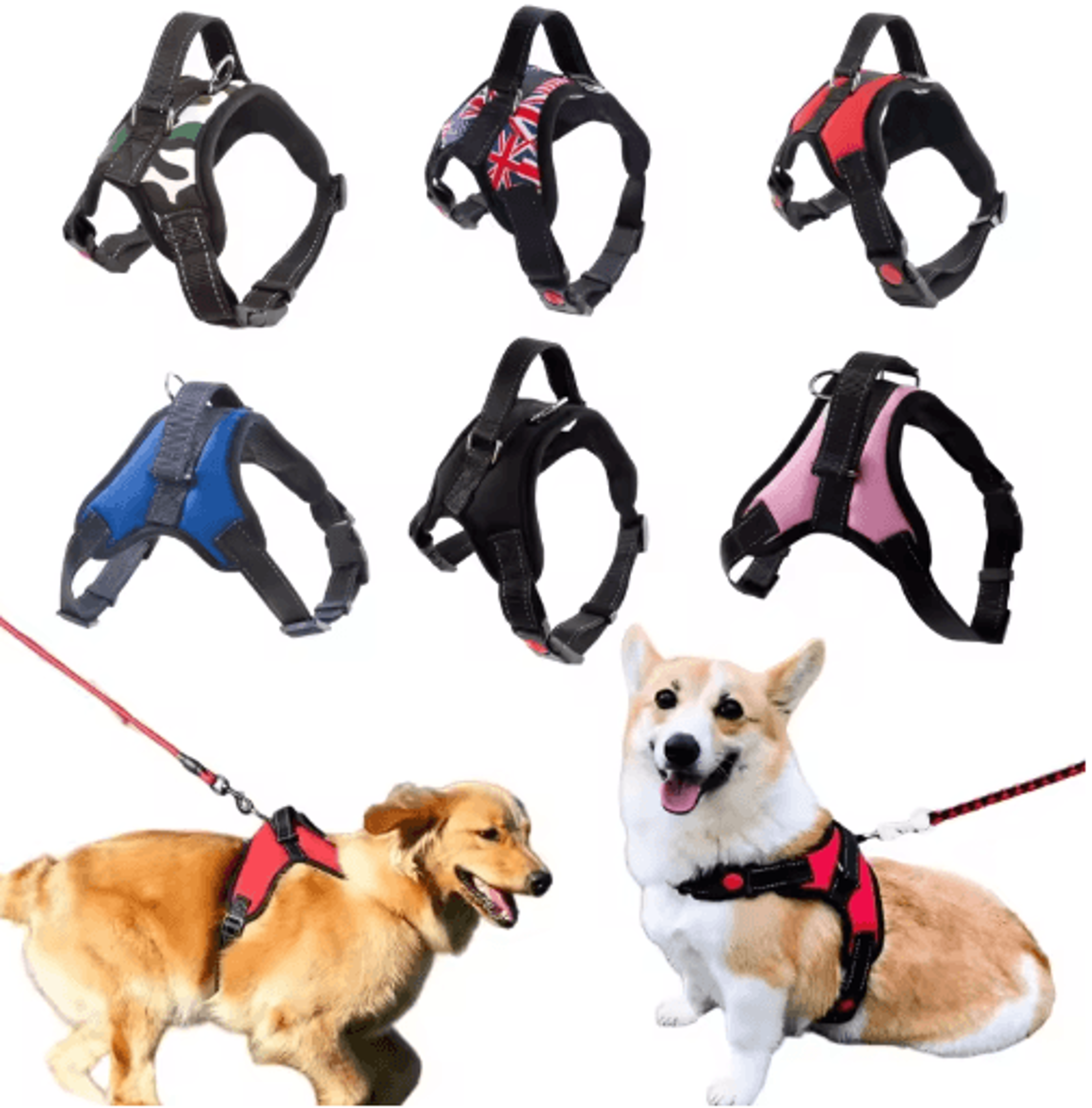 Strong Adjustable Dog Harness Vest  Comfortable Walking Harness For Small To Large Dogs 0