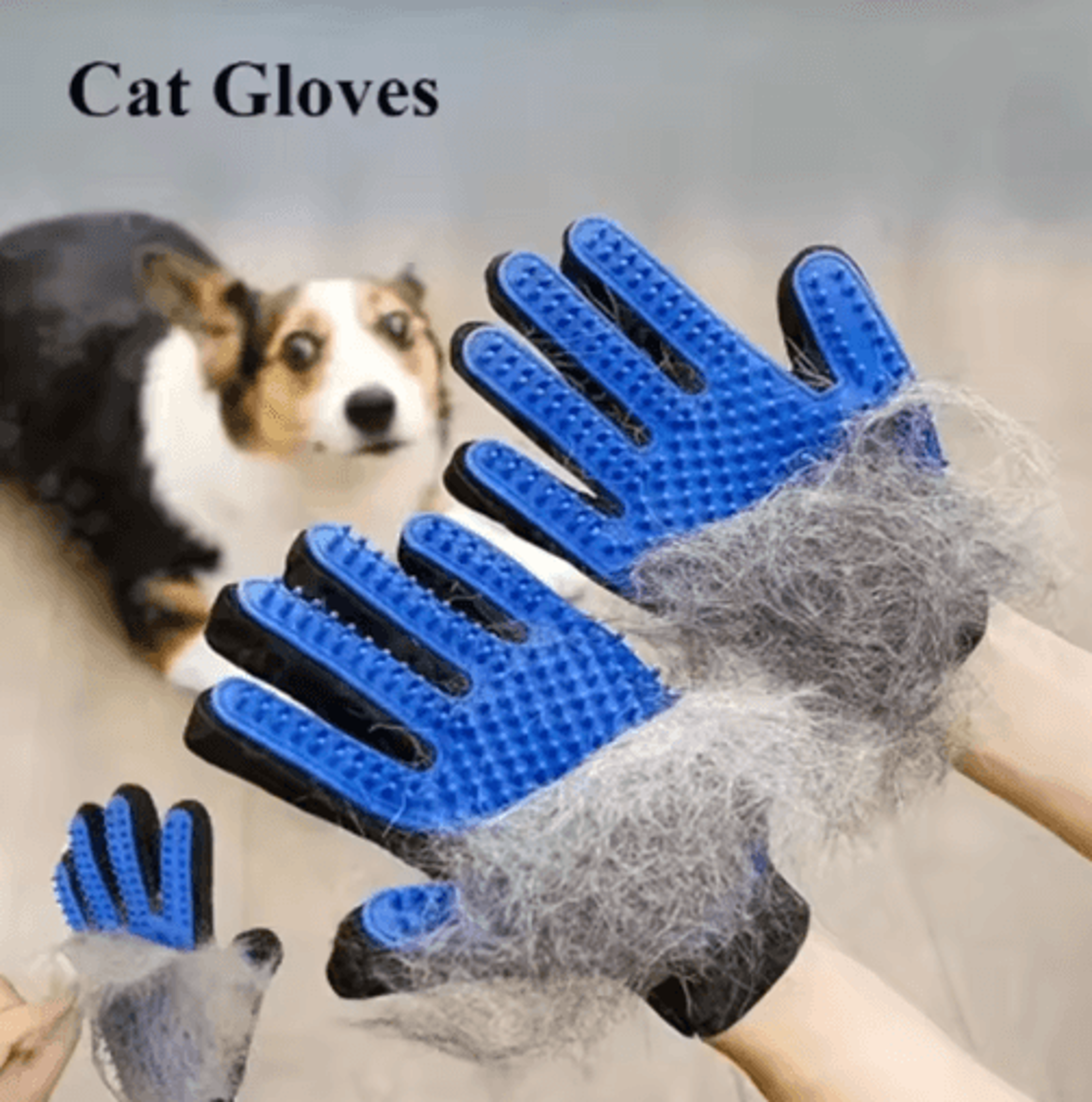 pet grooming glove brush – gentle deshedding & massage hair remover for dogs and cats