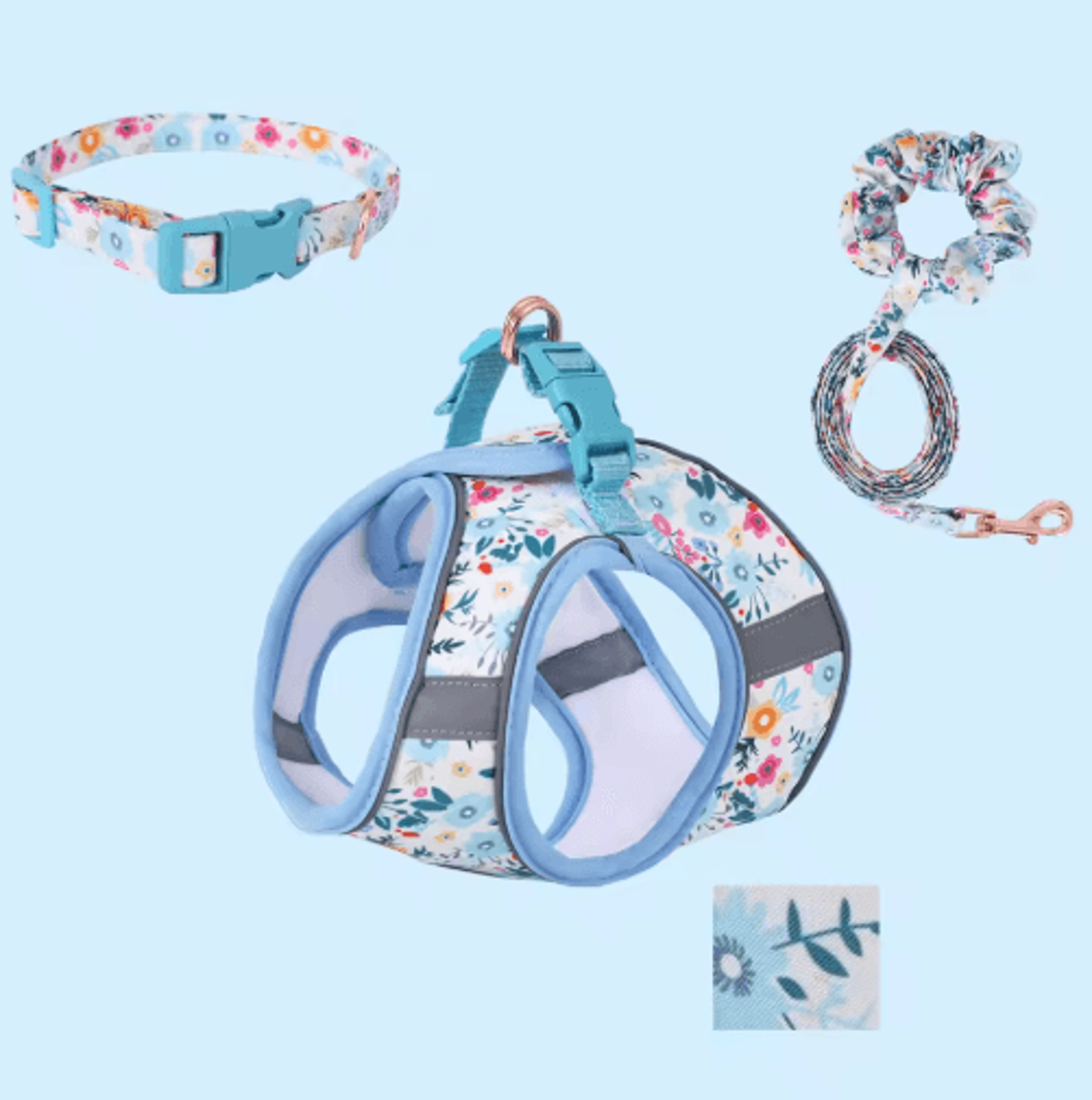 Cute Small Dog Harness  Leash Set  Soft Adjustable Puppy Vest With Cat Collar Accessories 1