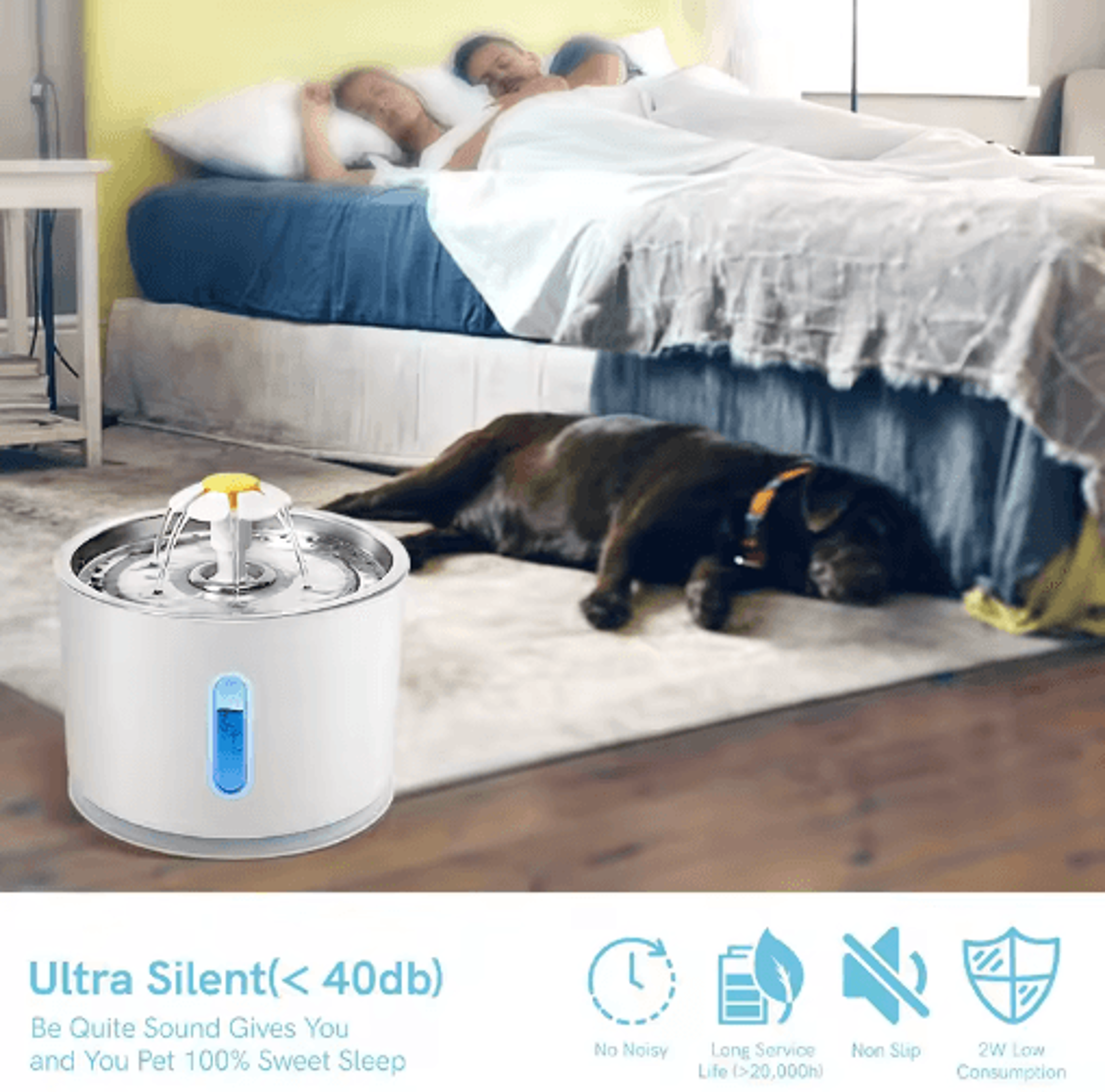 Automatic Stainless Steel Pet Water Fountain  Smart Drinking Dispenser For Cats And Dogs 3