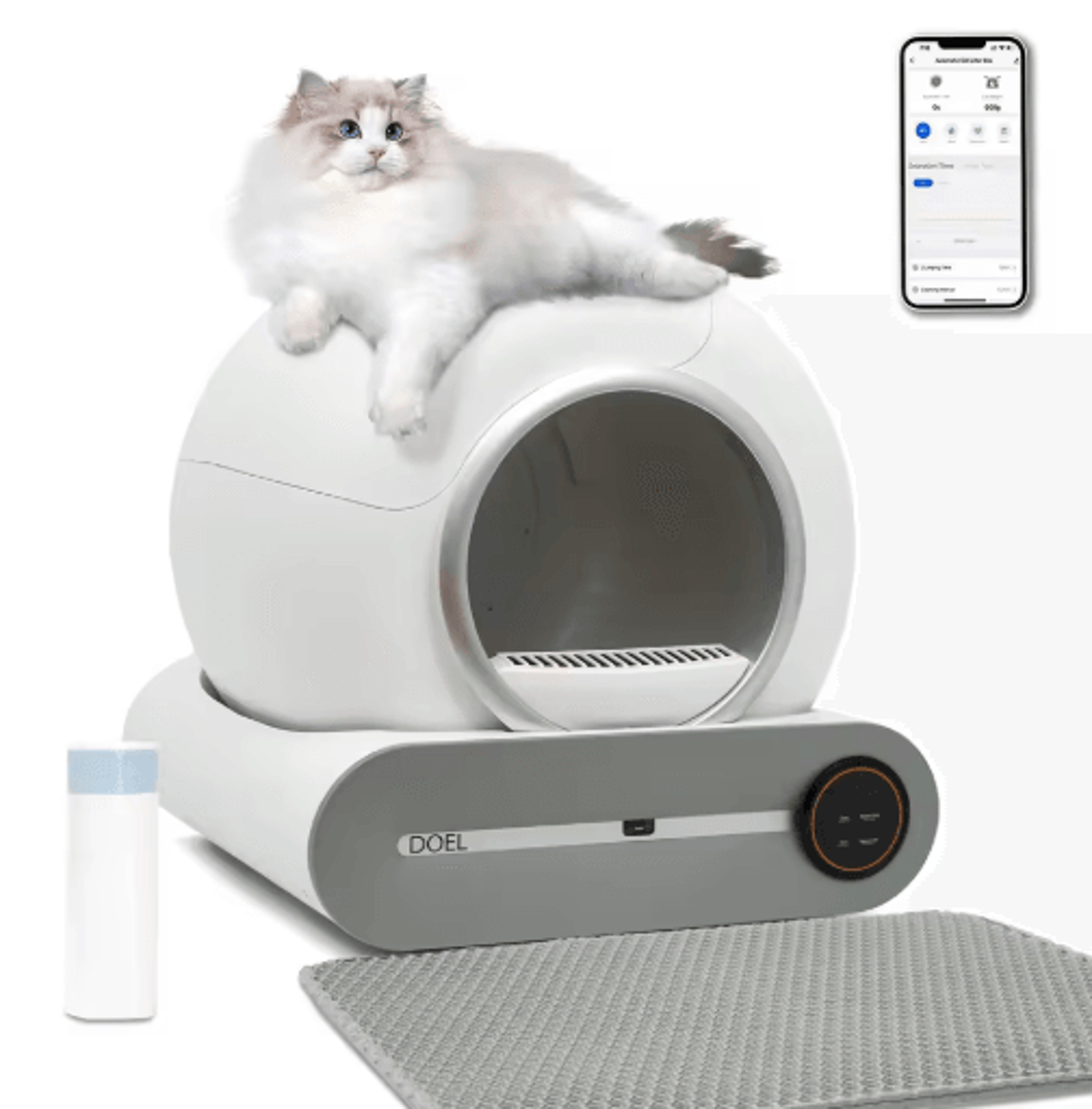 DOEL Smart Automatic Cat Litter Box  65L Self Cleaning Cat Toilet With App Control  WiFi 1
