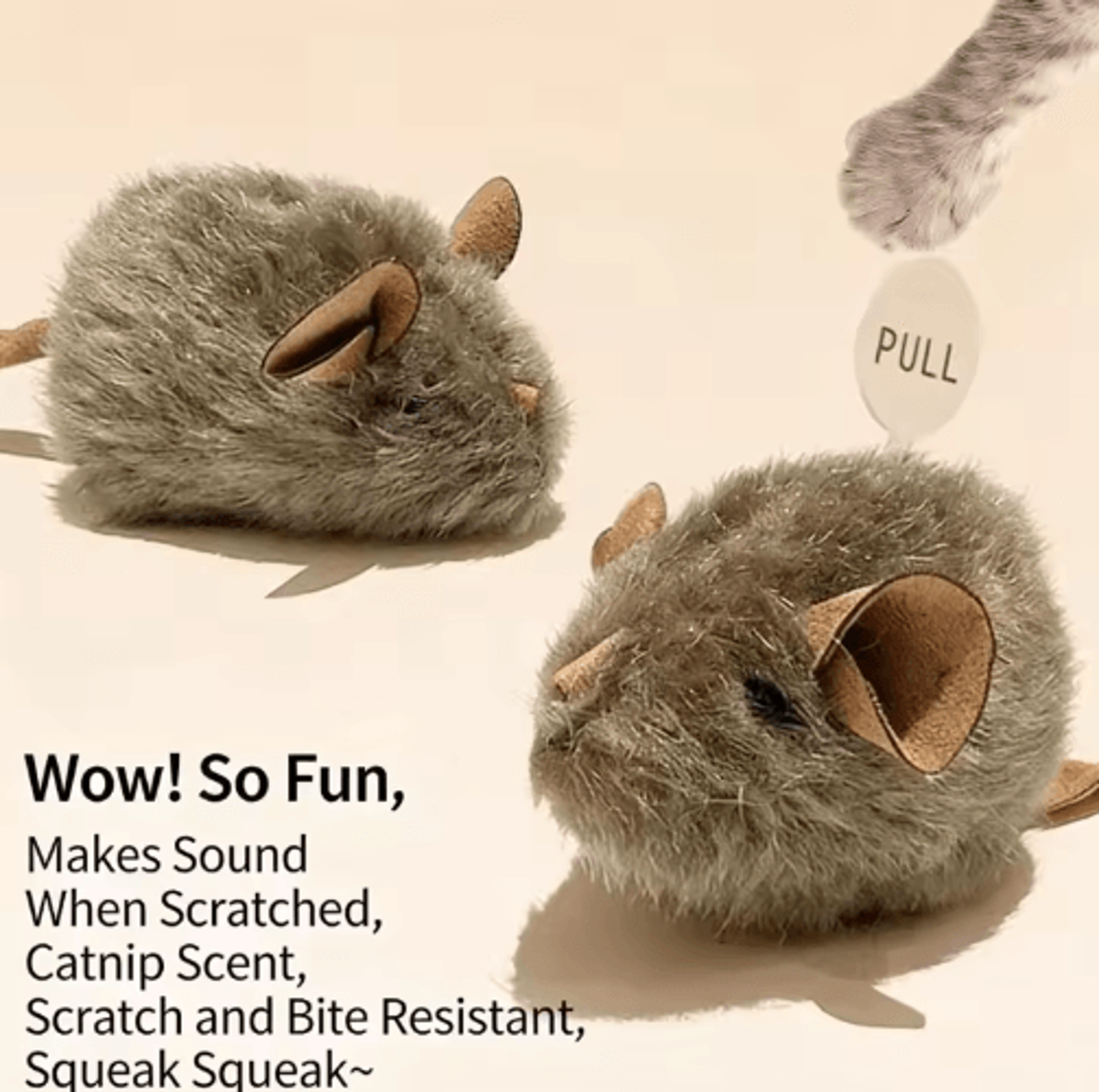 Interactive Plush Mouse Cat Toy  Squeaky BiteResistant Chew Toy For Cats  Kittens 7