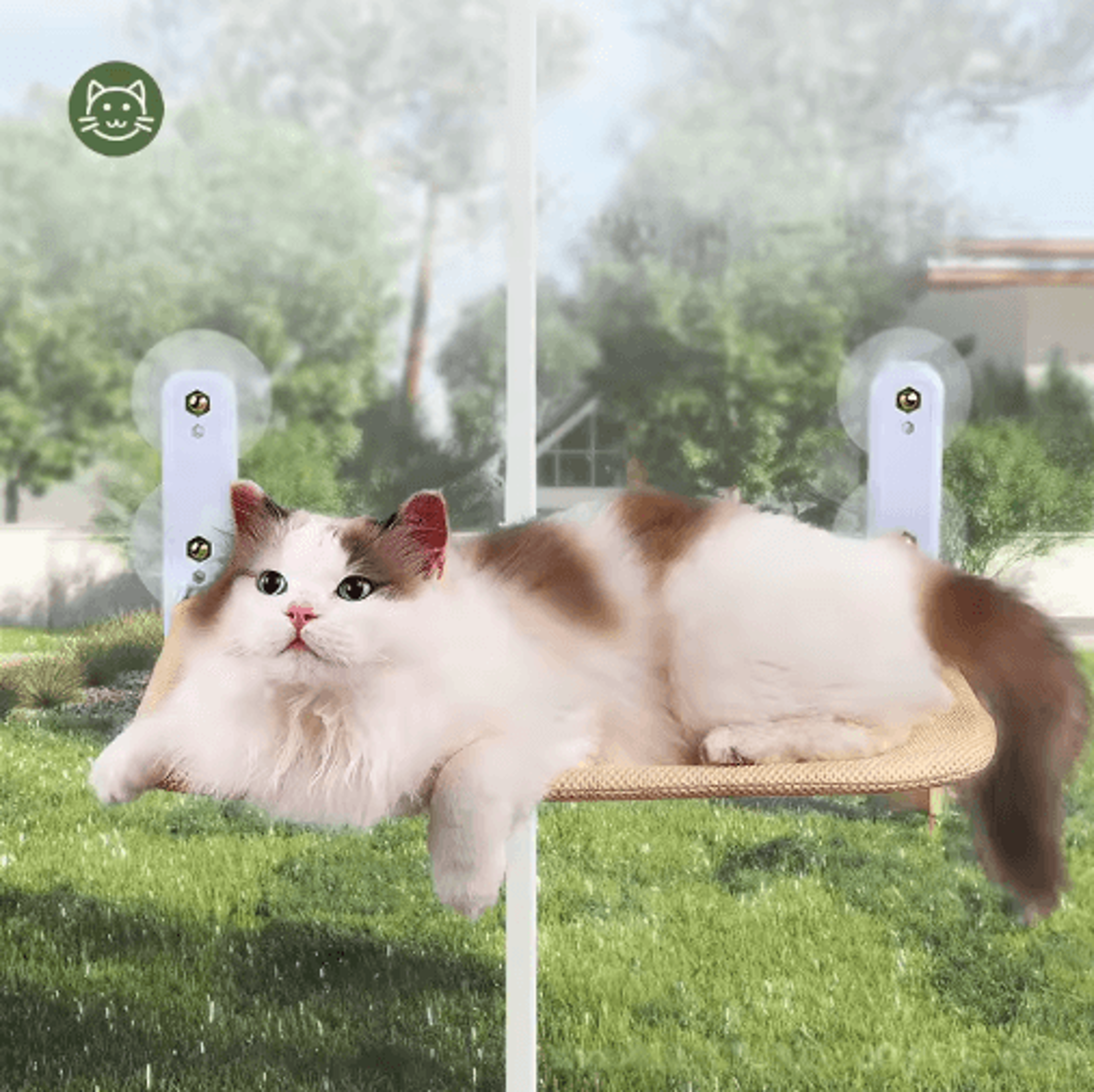 Window Cat Hammock With Super Suction Cups  Removable Hanging Sunbed For Indoor Cats 3
