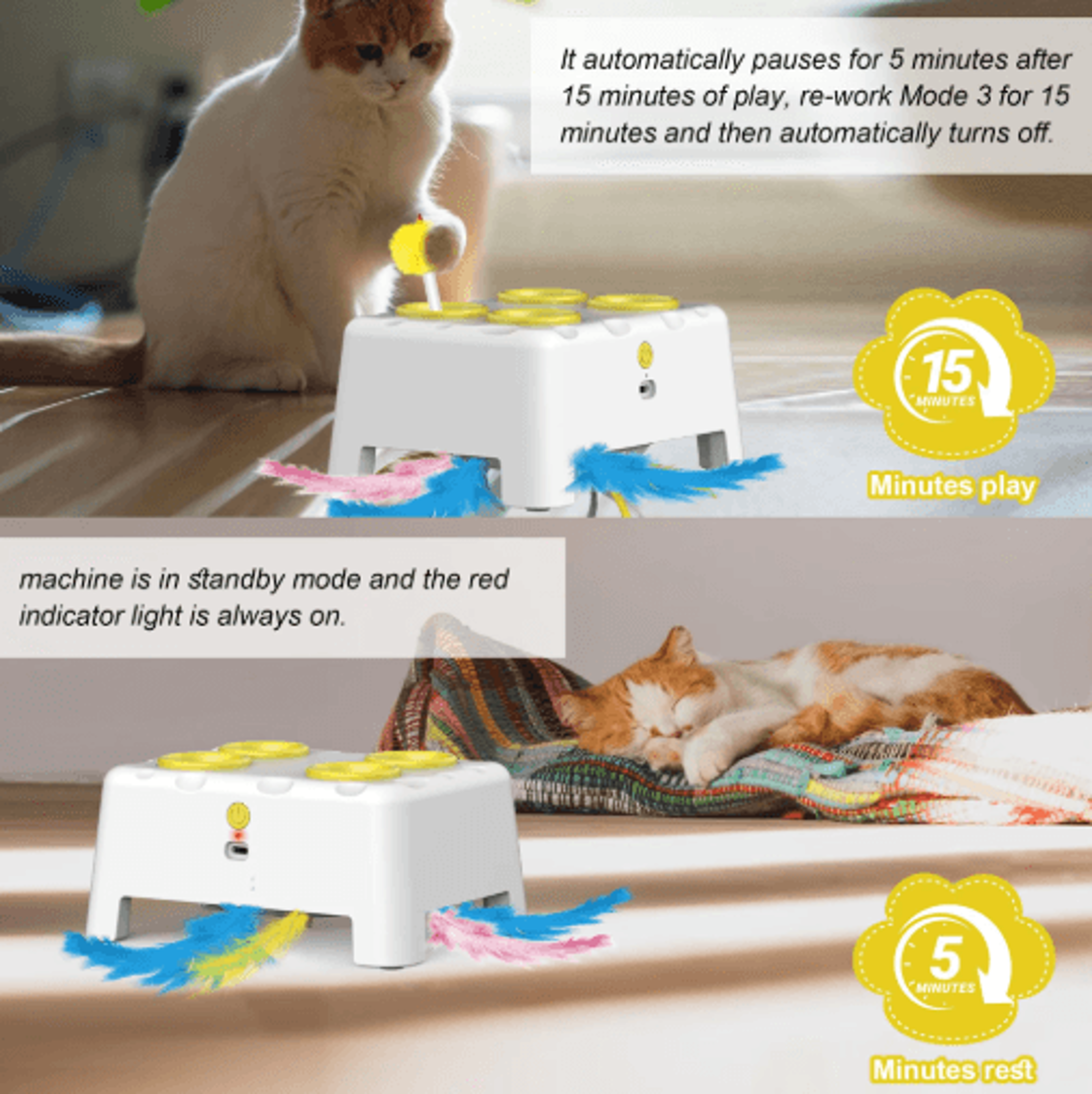 WhackAMole Automatic Cat Toy  Rechargeable Interactive PopUp Toy For Cats  Kittens 5