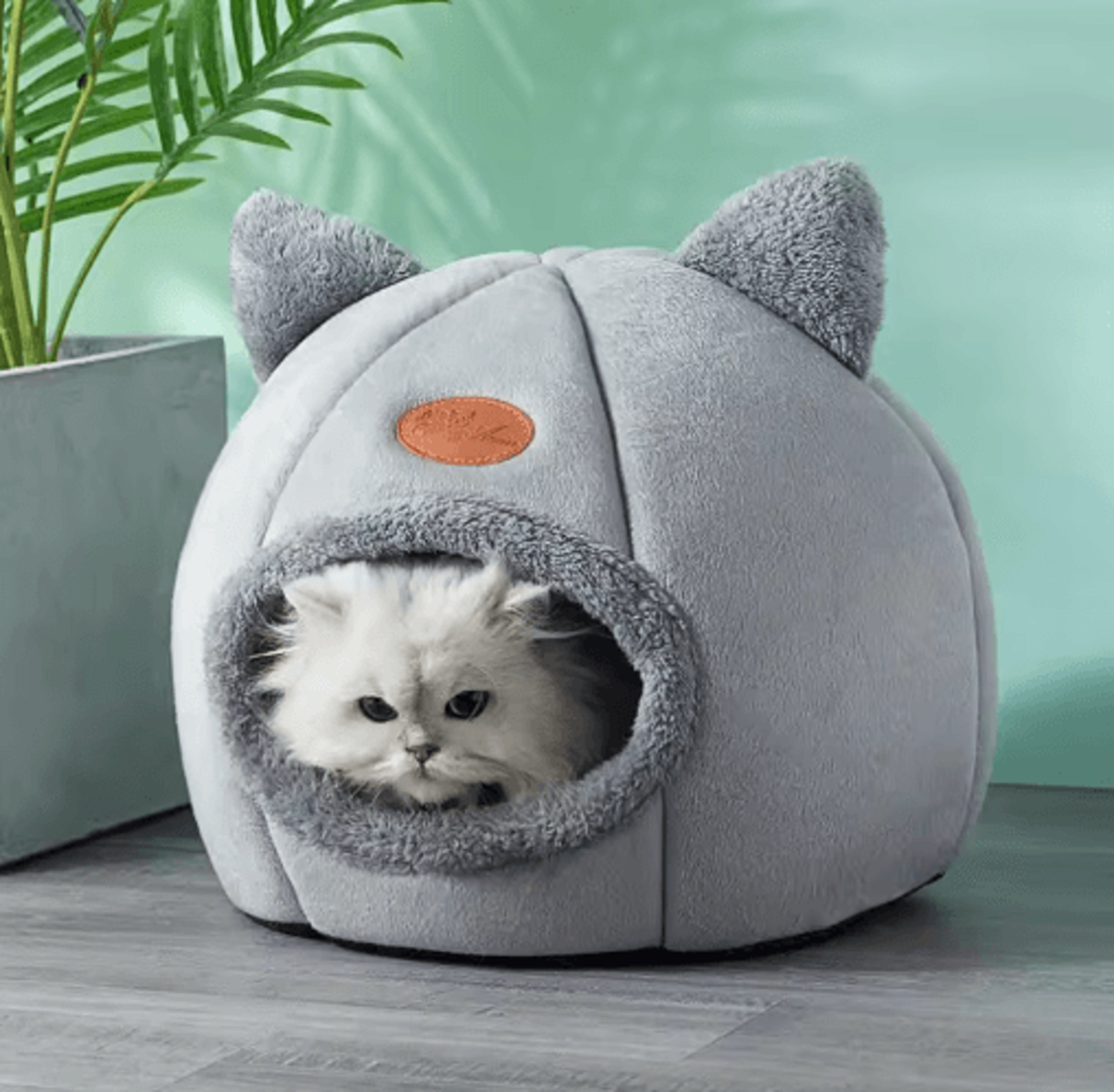 Winter Cozy Cat Cave Bed  Deep Sleep Pet Tent House For Cats  Small Dogs 4