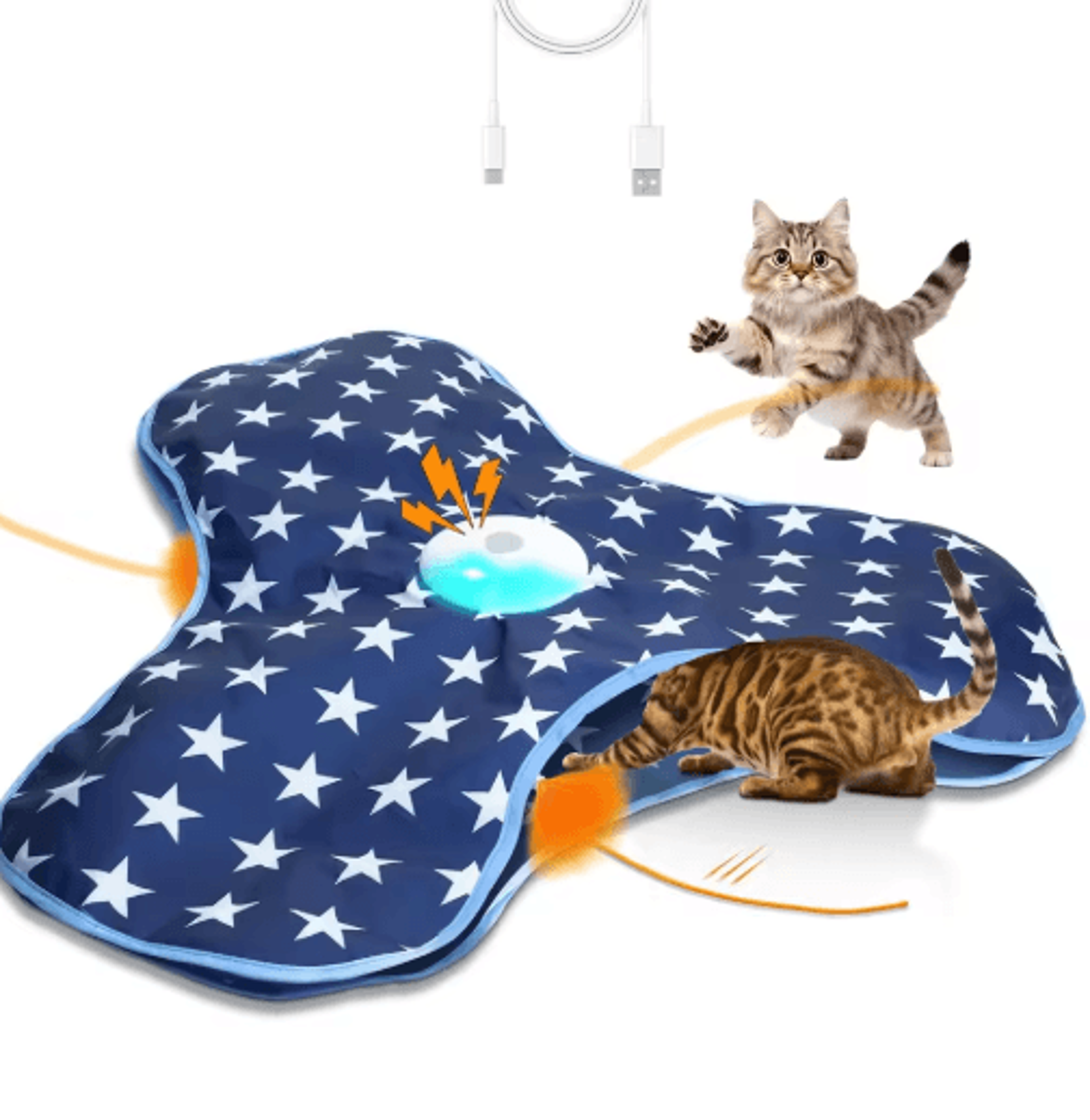 Interactive Hide  Seek Cat Toy  Motion Activated Squeaky Mouse  Feather Teaser For Cats 2