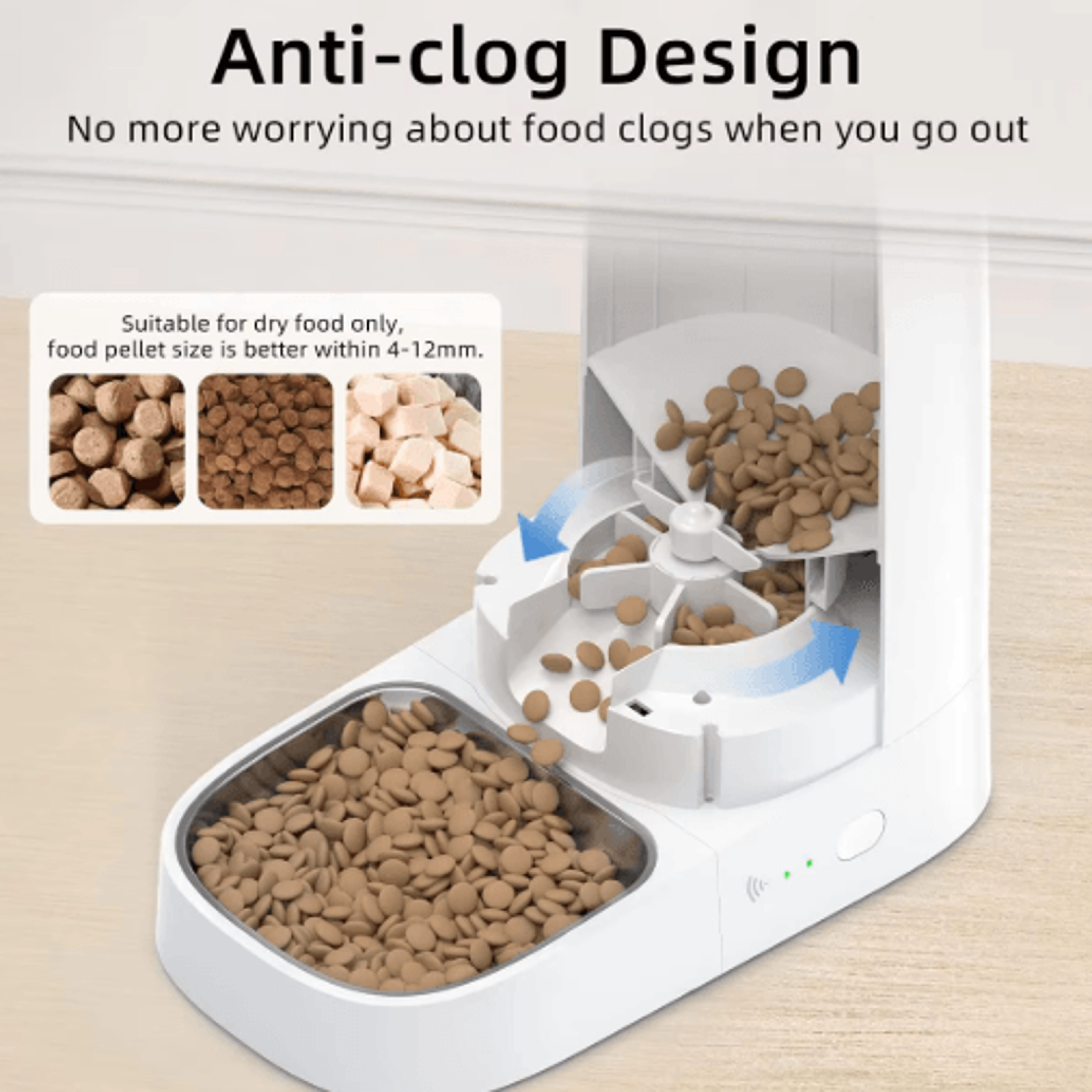 ROJECO Smart WiFi Automatic Pet Feeder  Remote Dry Food Dispenser For Cats  Dogs 6