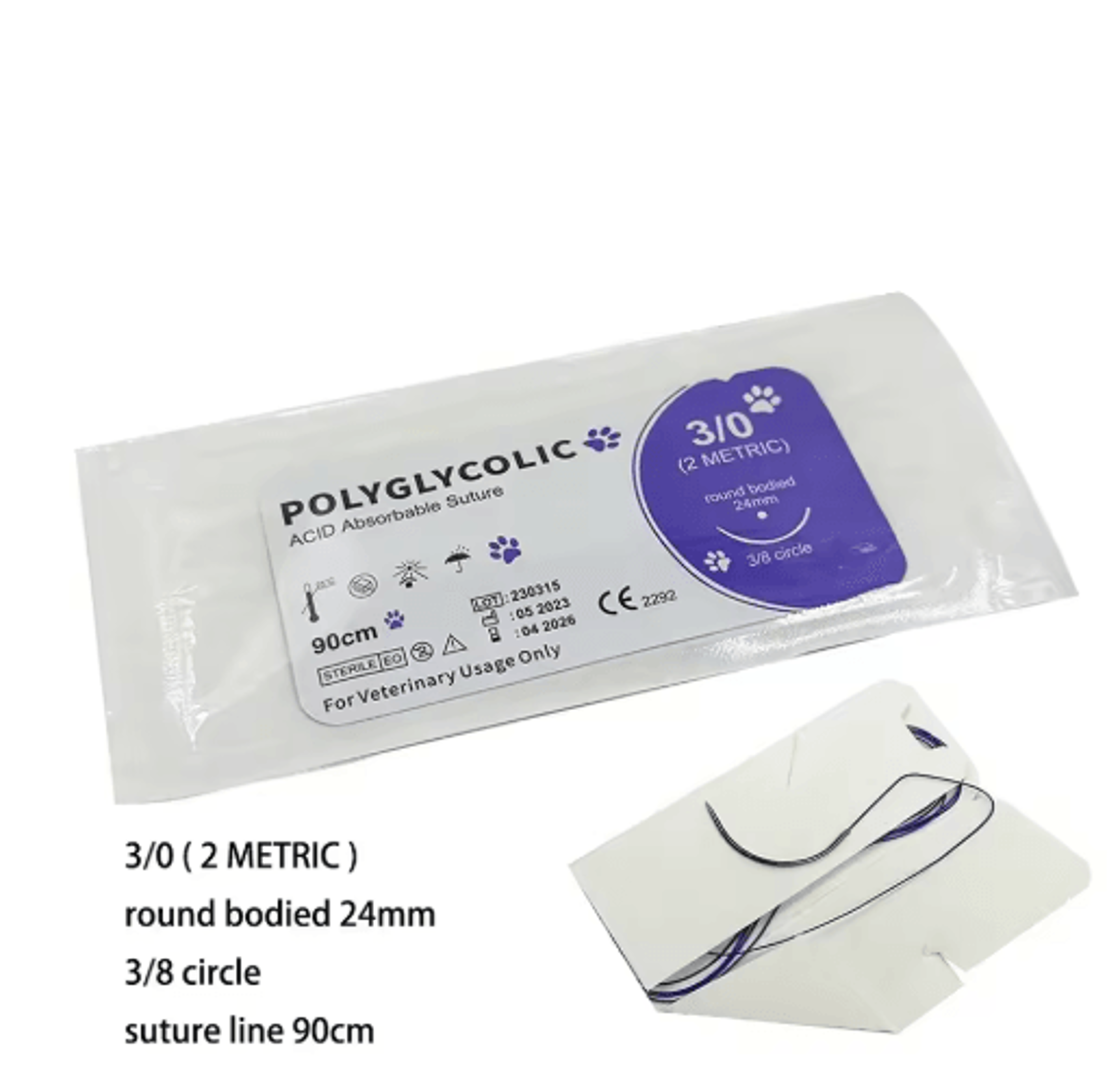 Veterinary Absorbable PGA Suture Thread With Needle For Pet Surgical Training 11